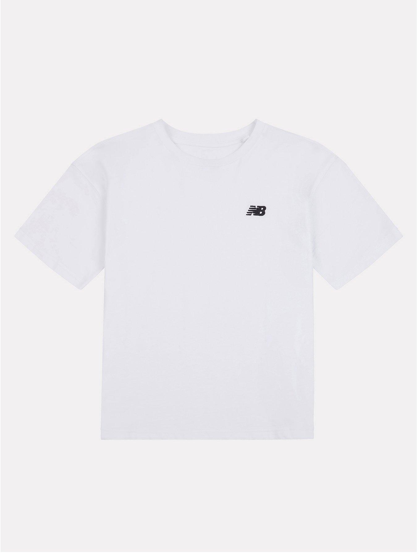 New Balance Junior Girls Jersey Small Logo Tee - White