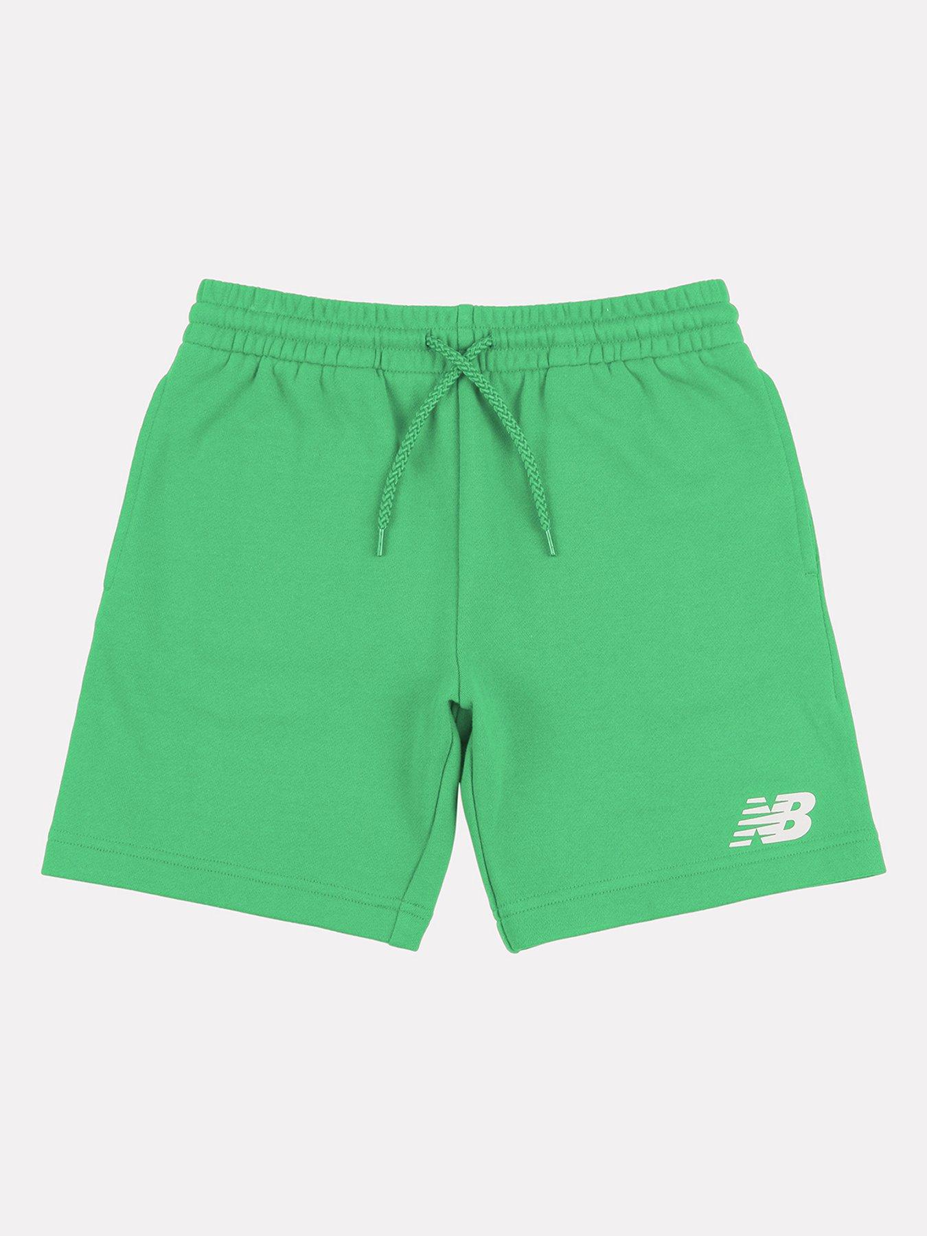 Image of New Balance Junior Boys French Terry Stacked Logo Short - Black