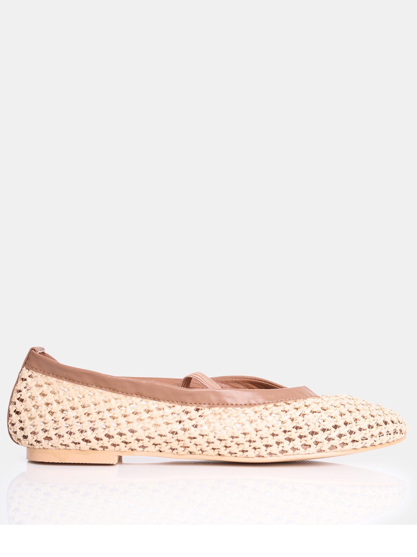 Public Desire River Woven Flat Shoe - Natural