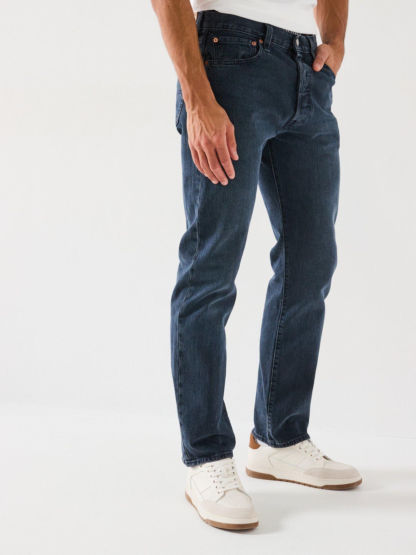undefined Levi's 501 Original Straight Fit Jeans - Blue Black Stretch - Dark Blue