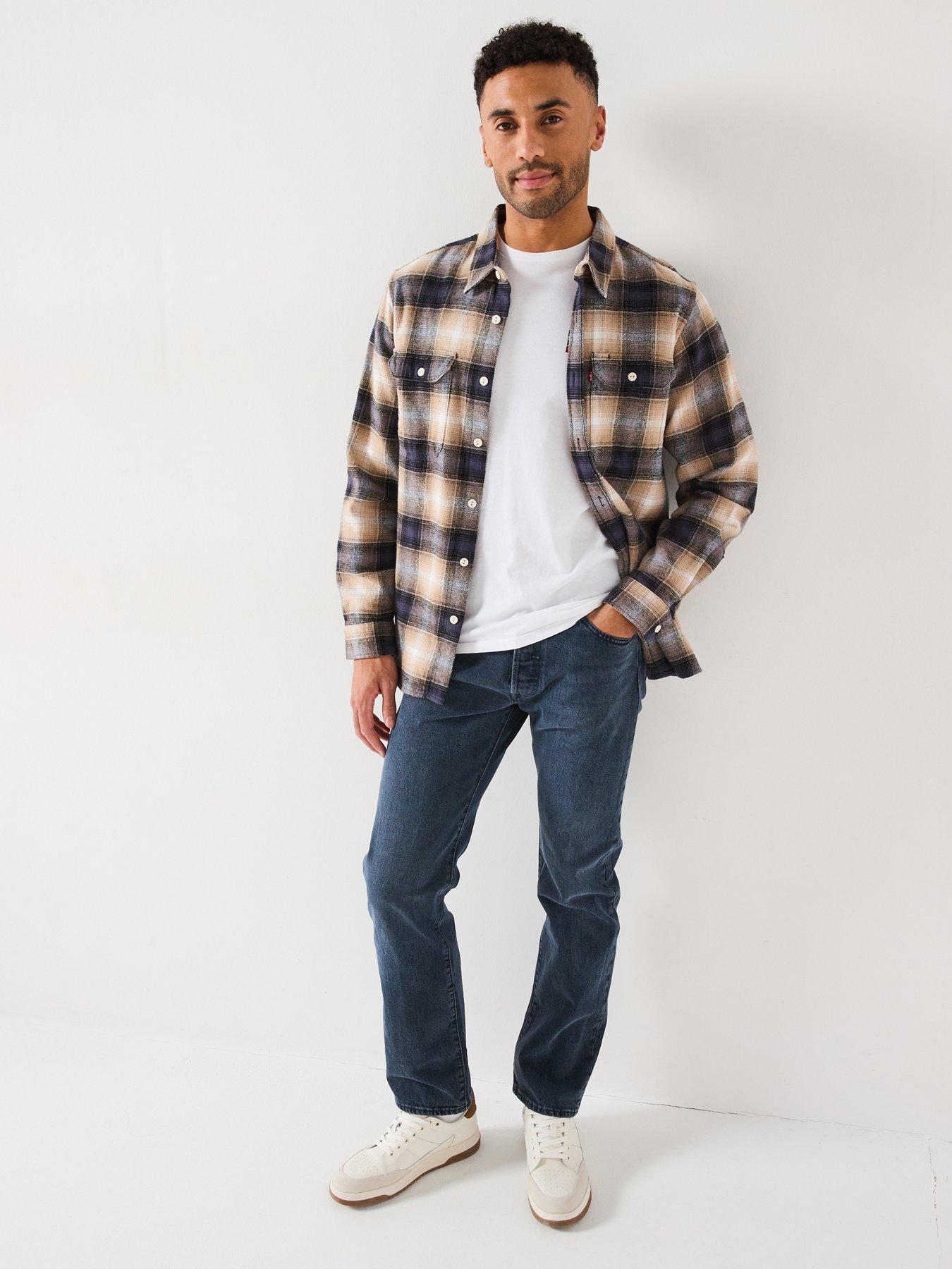 Image 1 of 6 of Levi's Levi's 501 Original Straight Fit Jeans - Blue Black Stretch - Dark Blue