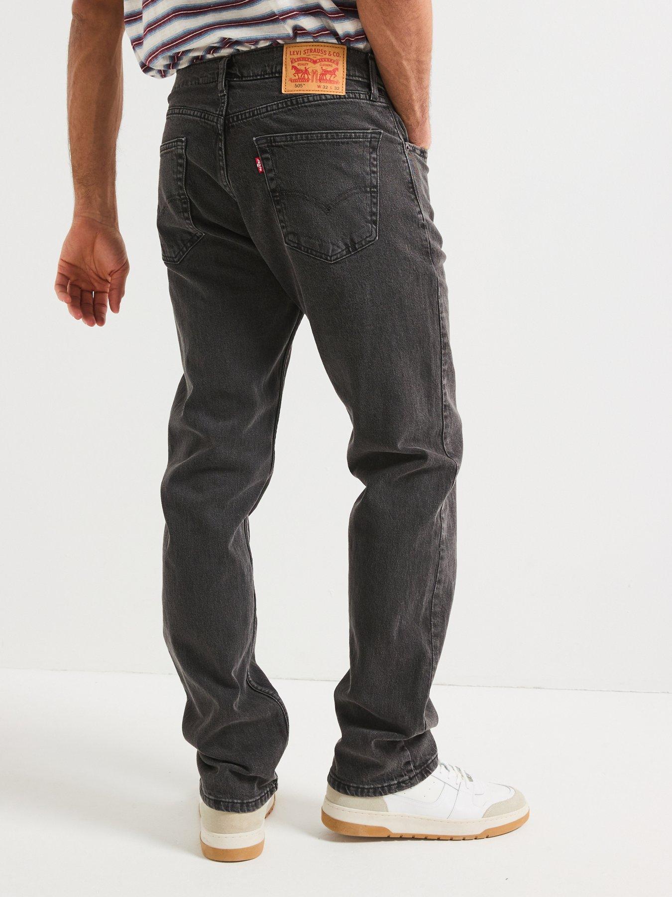 Image 2 of 6 of Levi's 505 Regular Fit Jeans - Fly On The Wall - Dark Grey