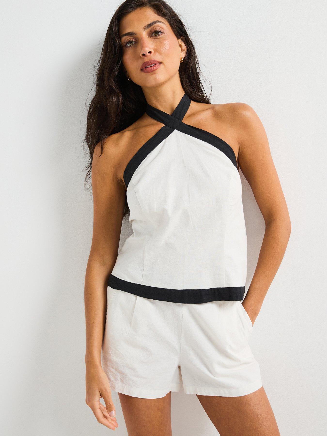 v-by-very-contrast-waist-co-ord-short-blackwhiteoutfit