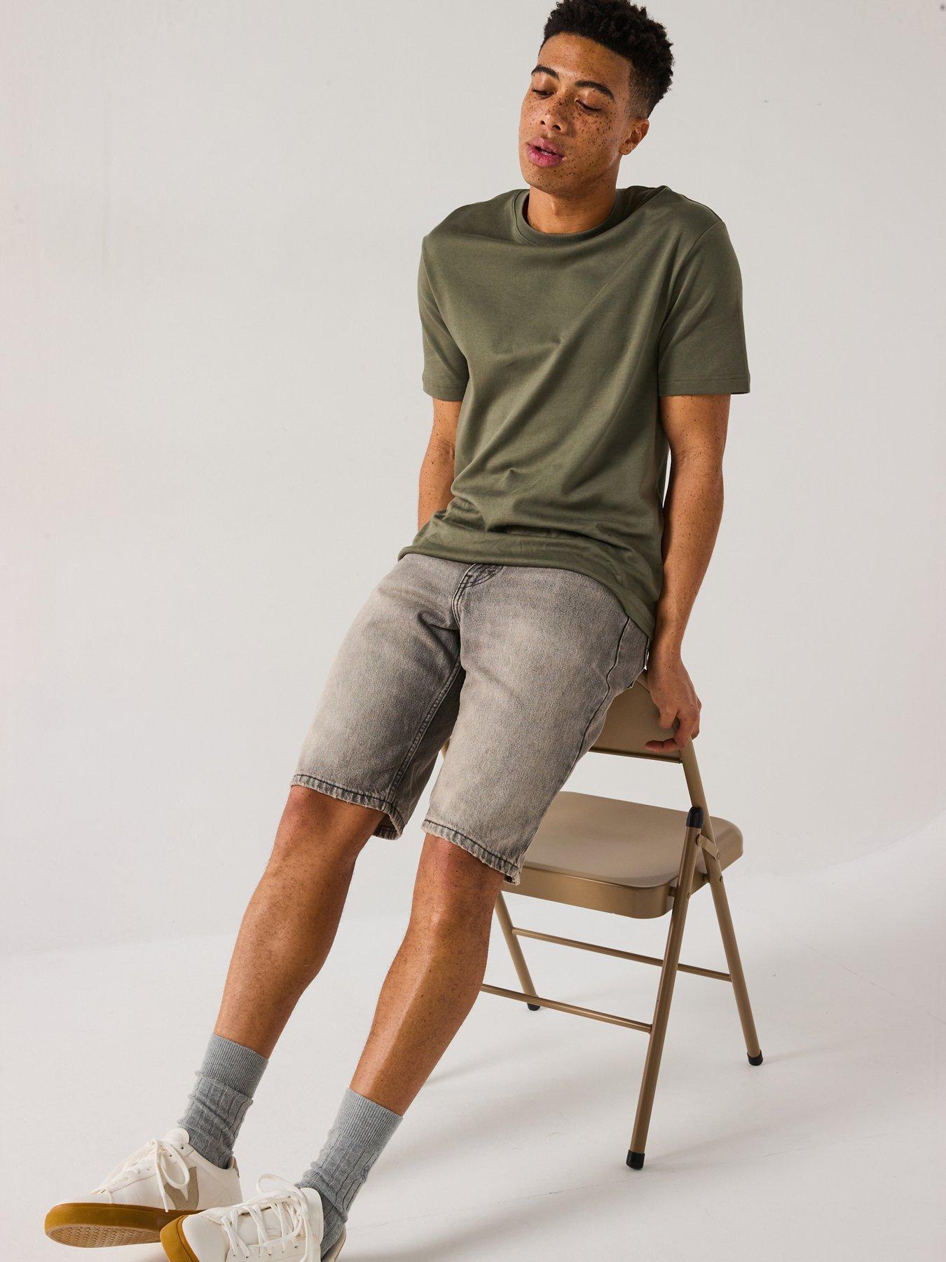 Image 1 of 6 of Levi's Levi's 469 Loose Fit Denim Shorts- A Look Back- Grey
