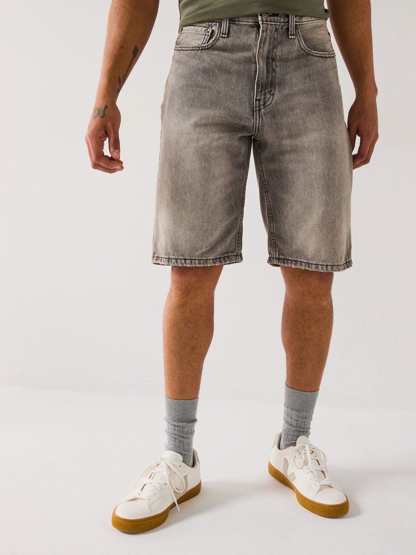Image 4 of 6 of Levi's Levi's 469 Loose Fit Denim Shorts- A Look Back- Grey