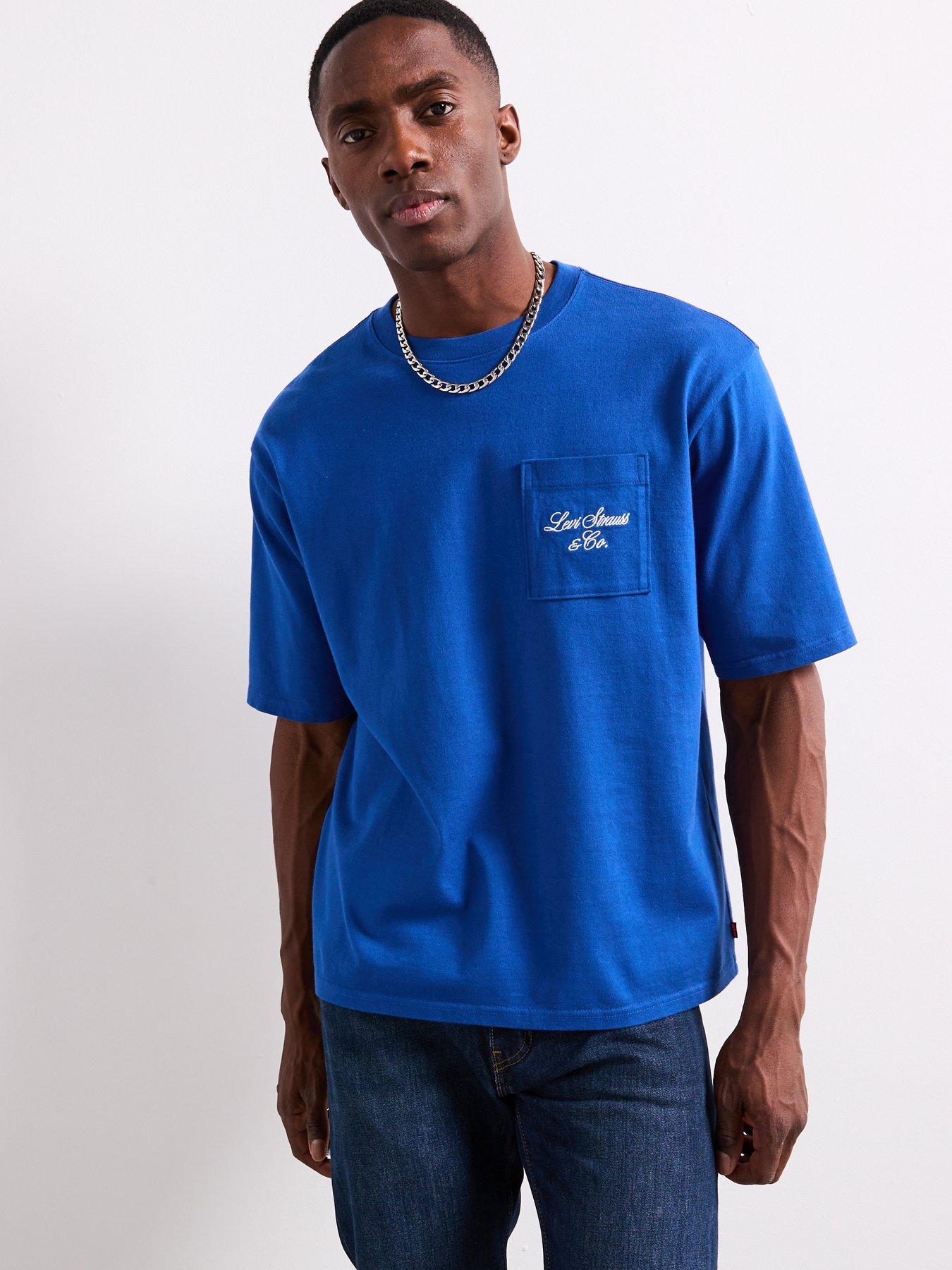 Image 2 of 6 of Levi's Levis Heavyweight Graphic Pocket Short Sleeve T-shirt- Blue