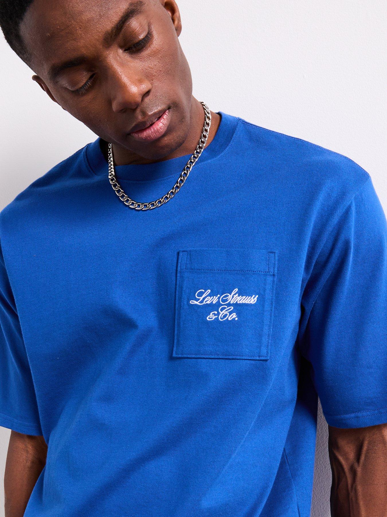 Image 5 of 6 of Levi's Levis Heavyweight Graphic Pocket Short Sleeve T-shirt- Blue