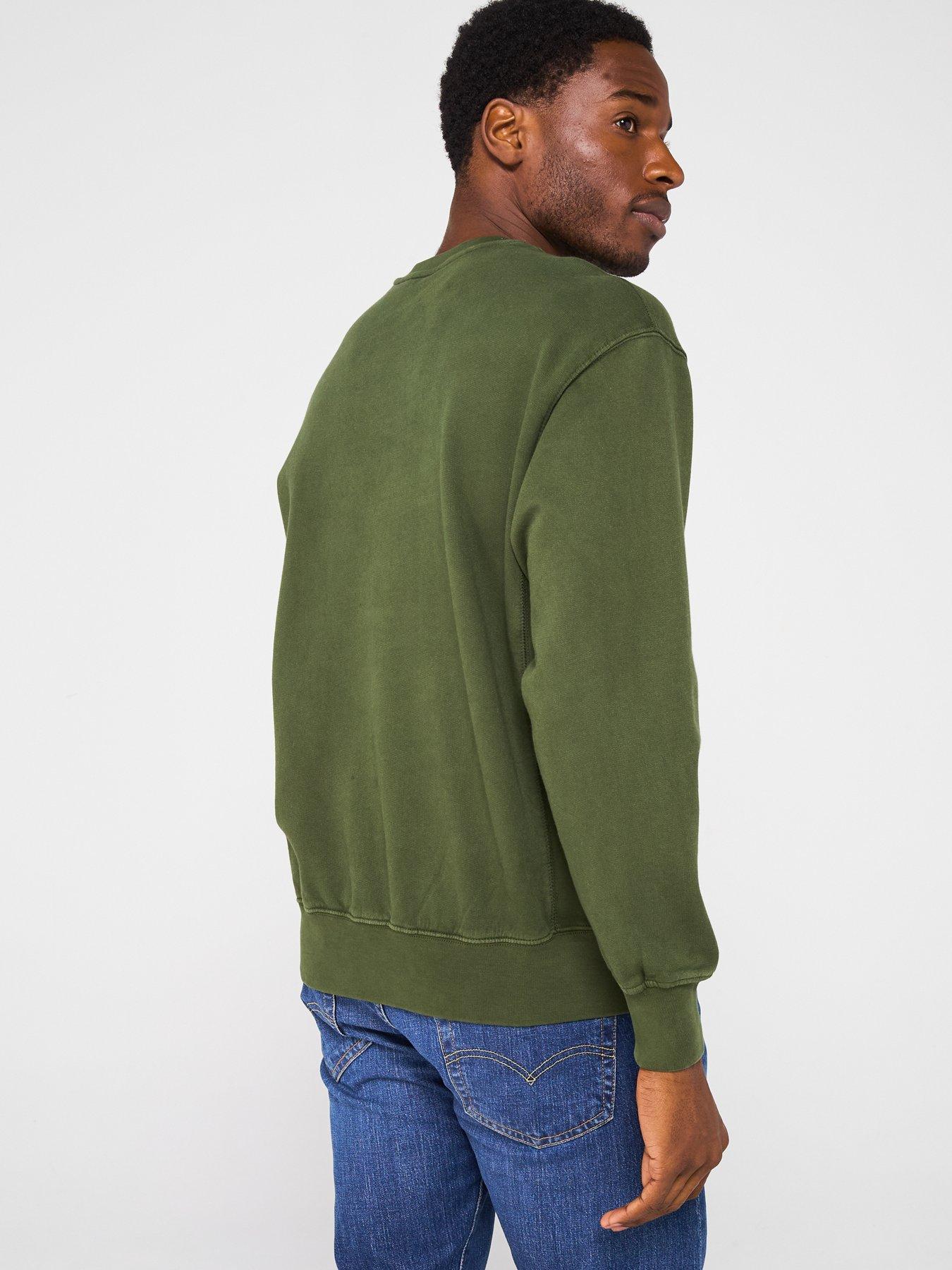 Image 2 of 6 of Levi's Authentic Tonal Logo Crew Neck Sweat Top- Dark Green