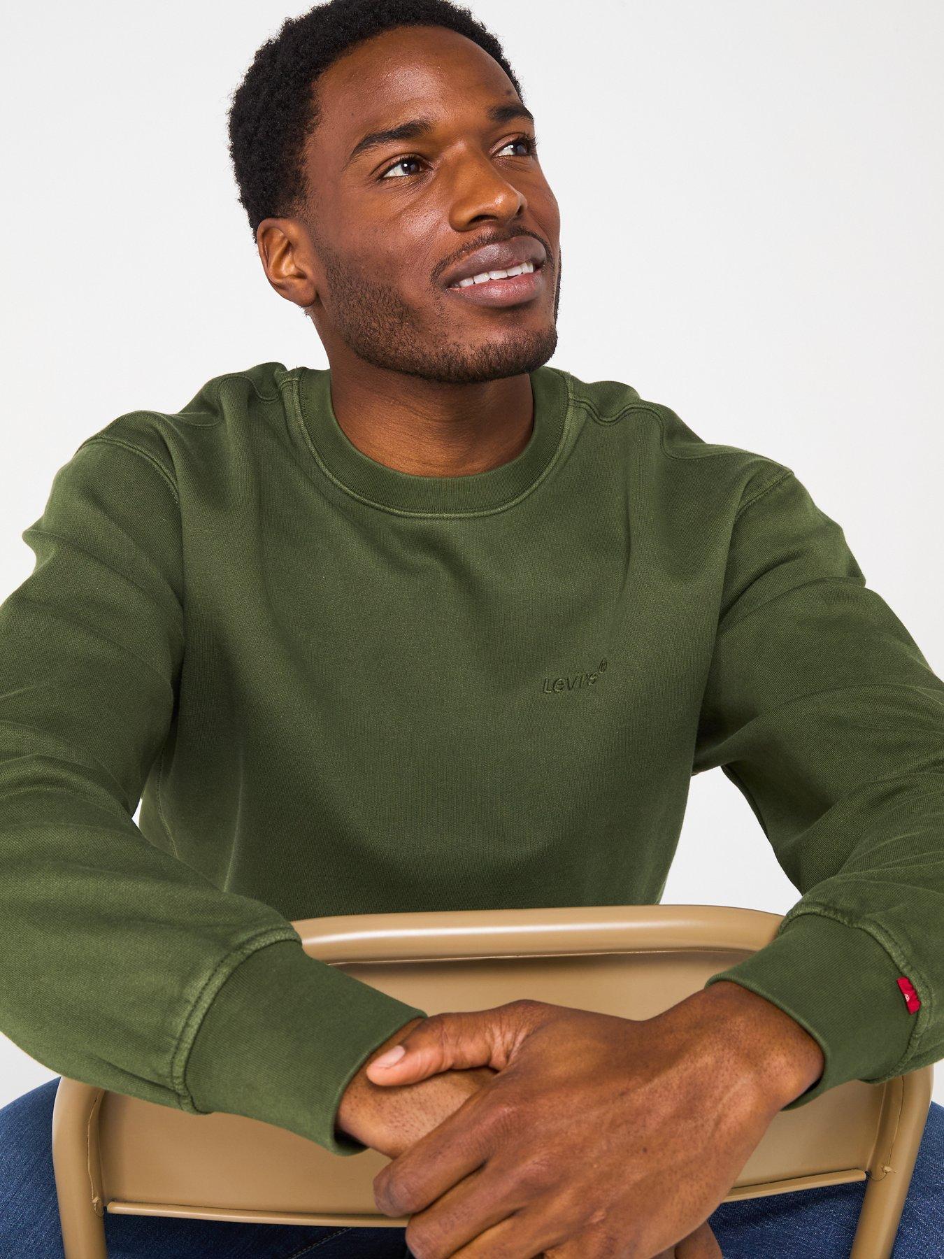 Image 6 of 6 of Levi's Authentic Tonal Logo Crew Neck Sweat Top- Dark Green