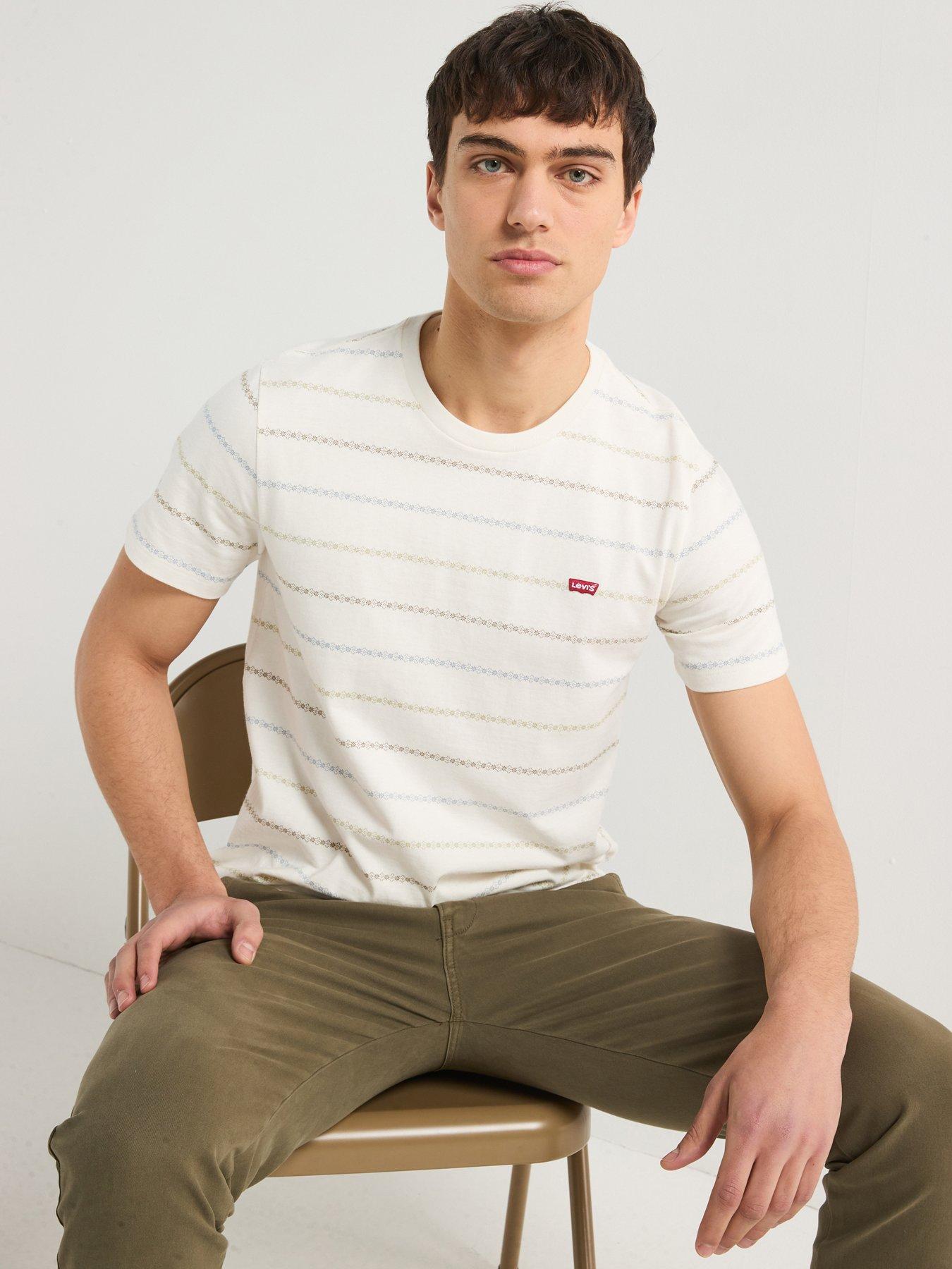 Image of Levi's Short Sleeve Original Housemark Logo T-Shirt- Cream