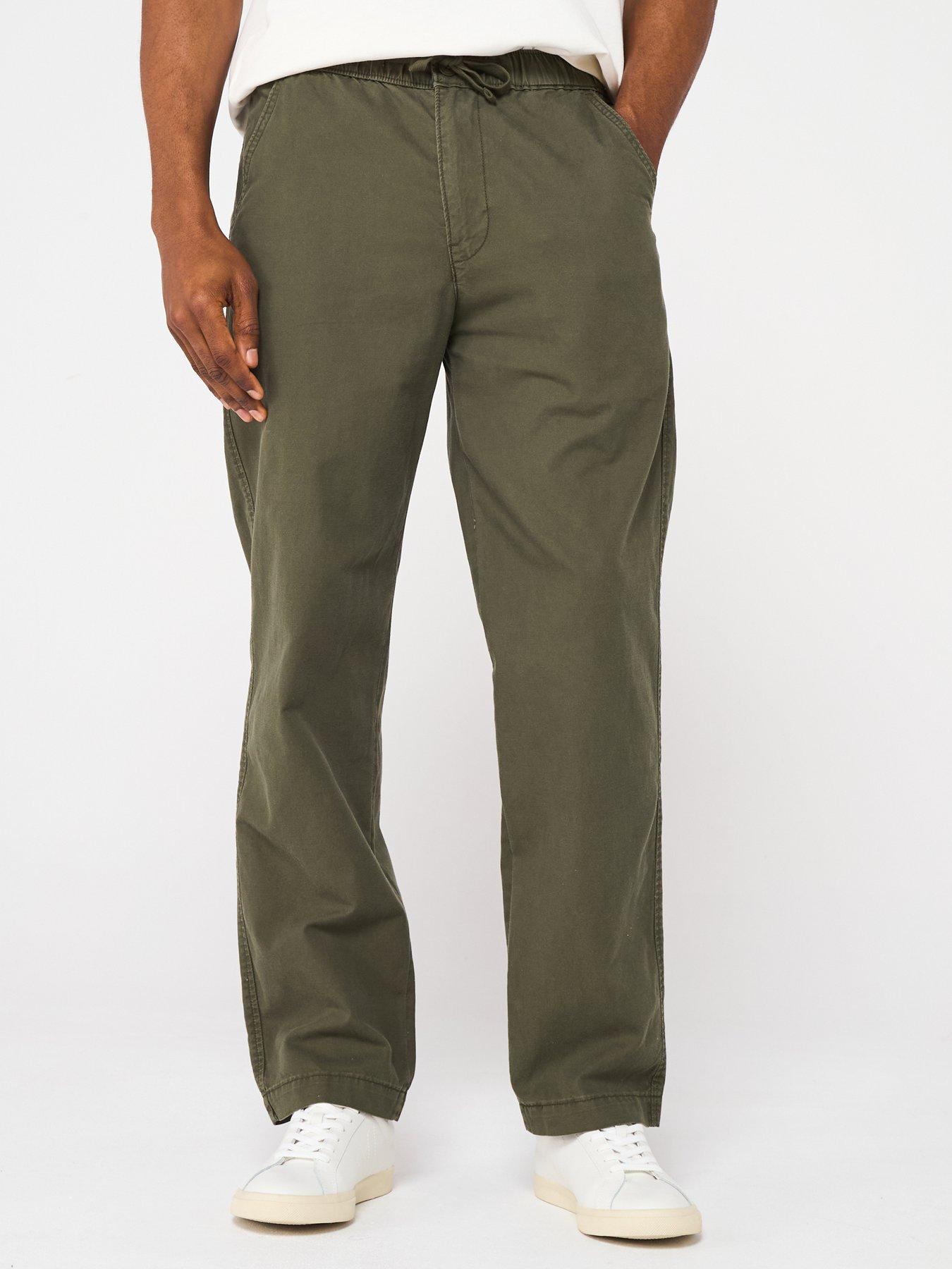 Image of Levi's Levis Xx Easy Relax Tapered Fit Cotton Linen Trousers- Green
