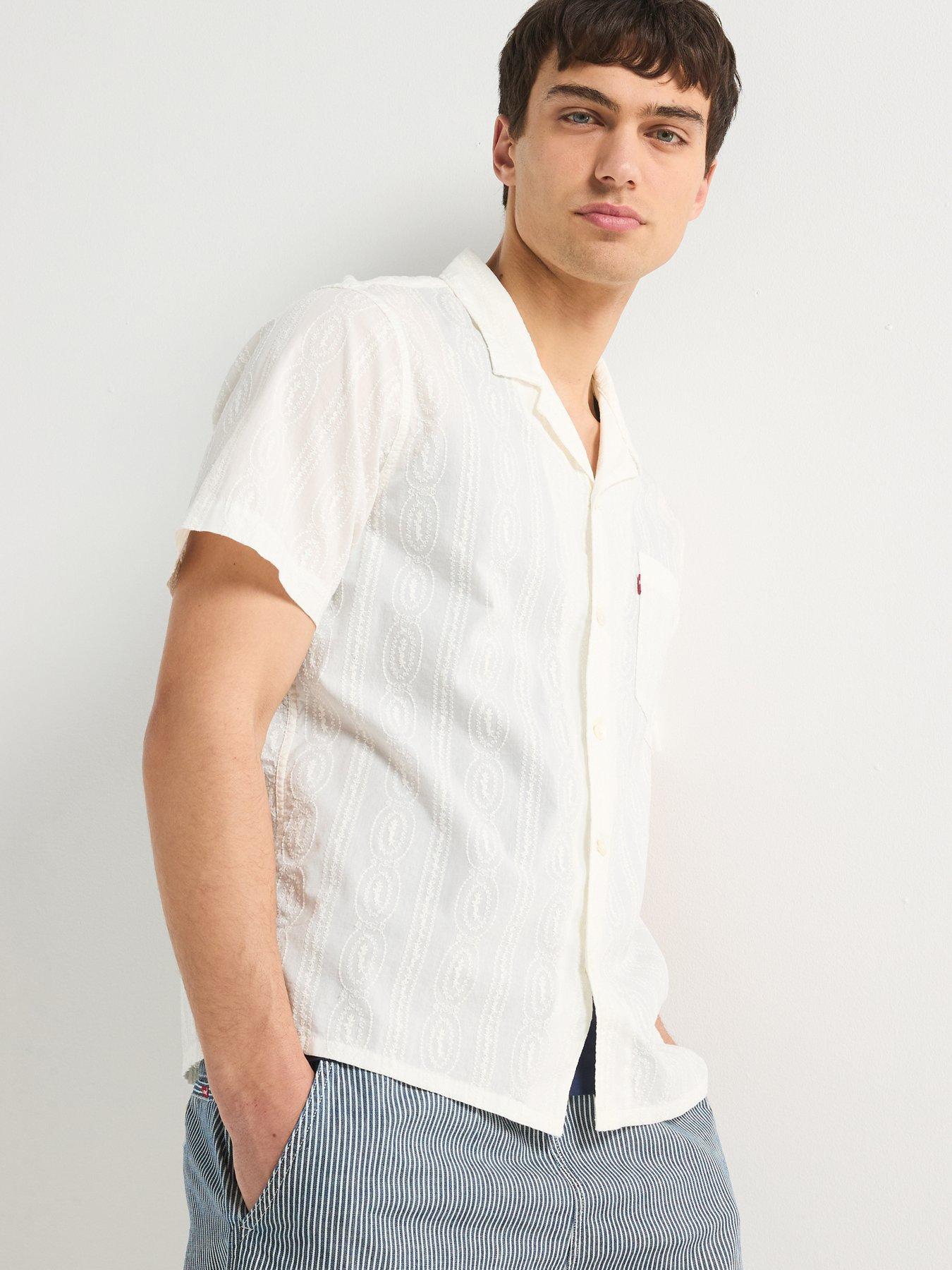Image 5 of 6 of Levi's The Sunset Camp Short Sleeve Shirt- White