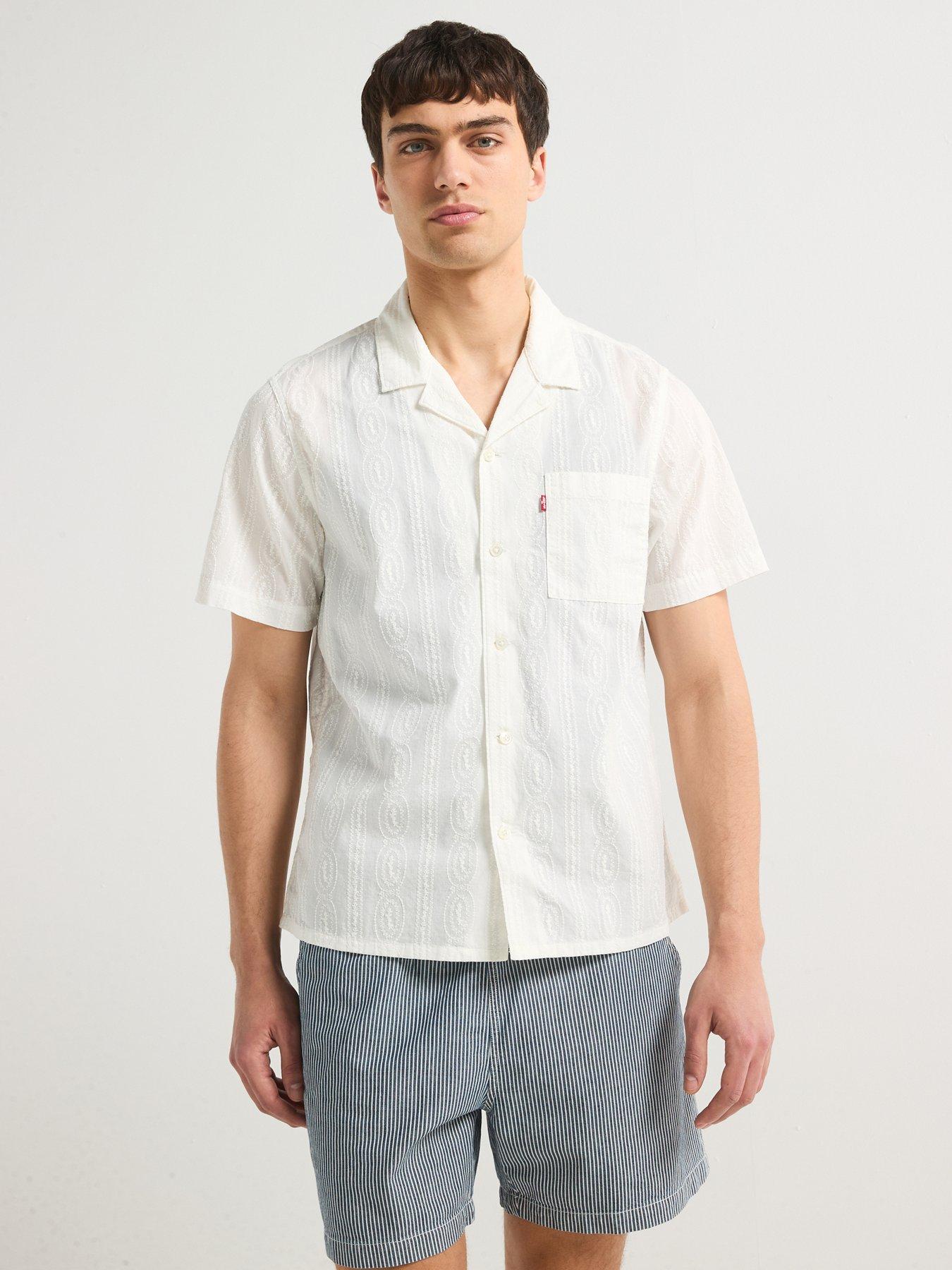 Image 6 of 6 of Levi's The Sunset Camp Short Sleeve Shirt- White