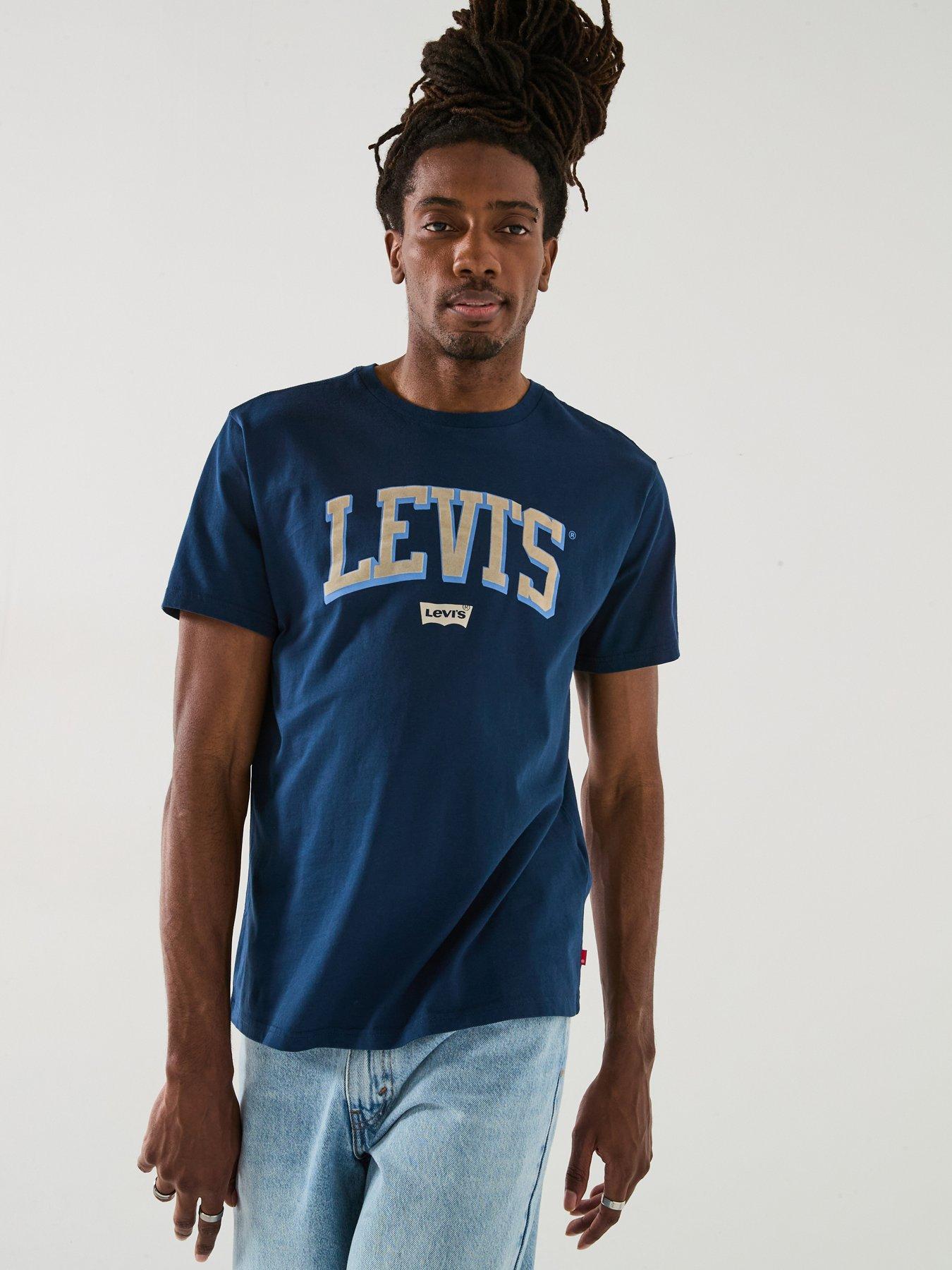 Image 1 of 6 of Levi's Levis Relaxed Fit Baby Tab Short Sleeve T-shirt- Navy