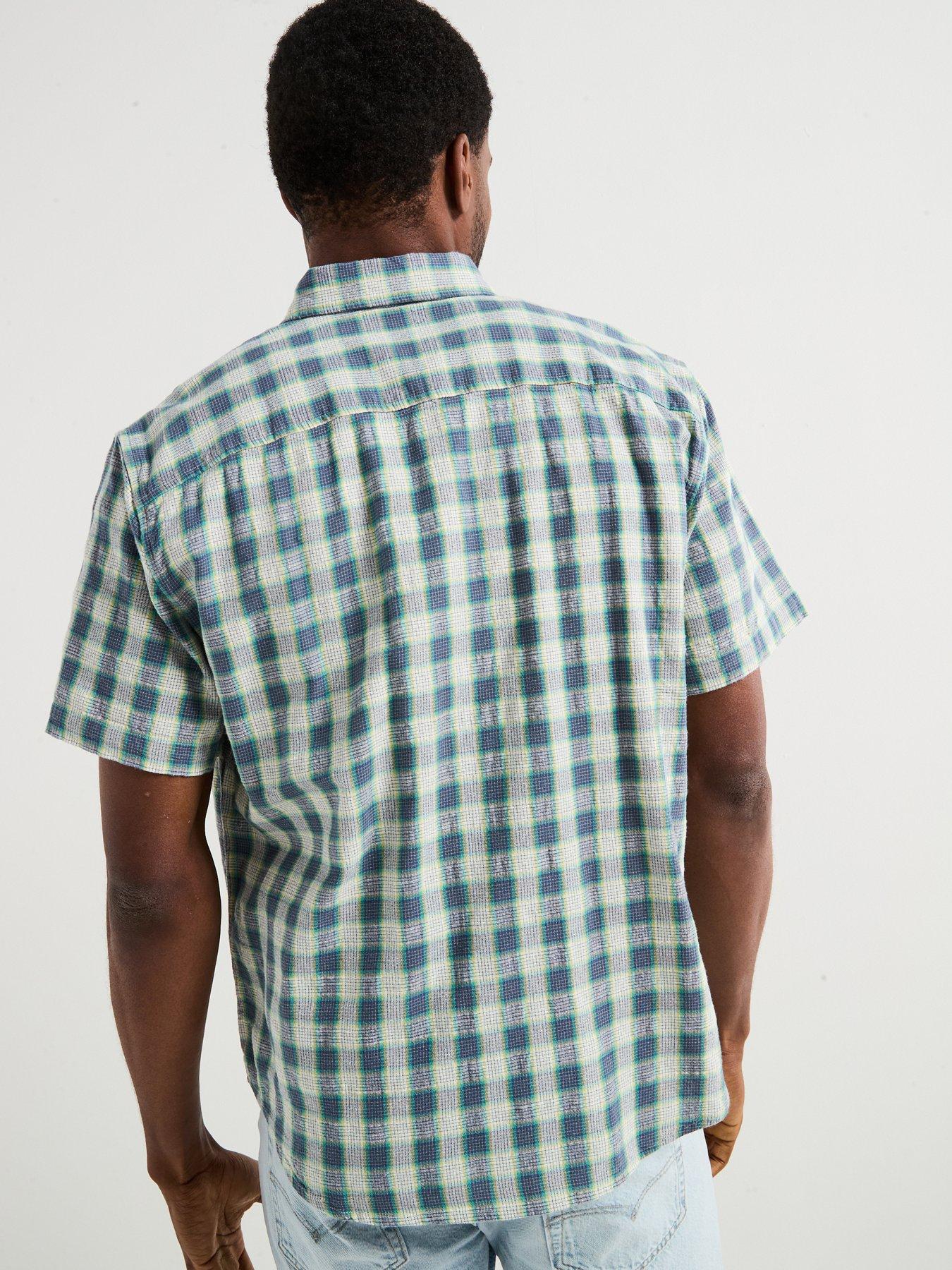 Image 2 of 6 of Levi's Levi's Authentic Button Down Plaid Short Sleeve Shirt- Blue