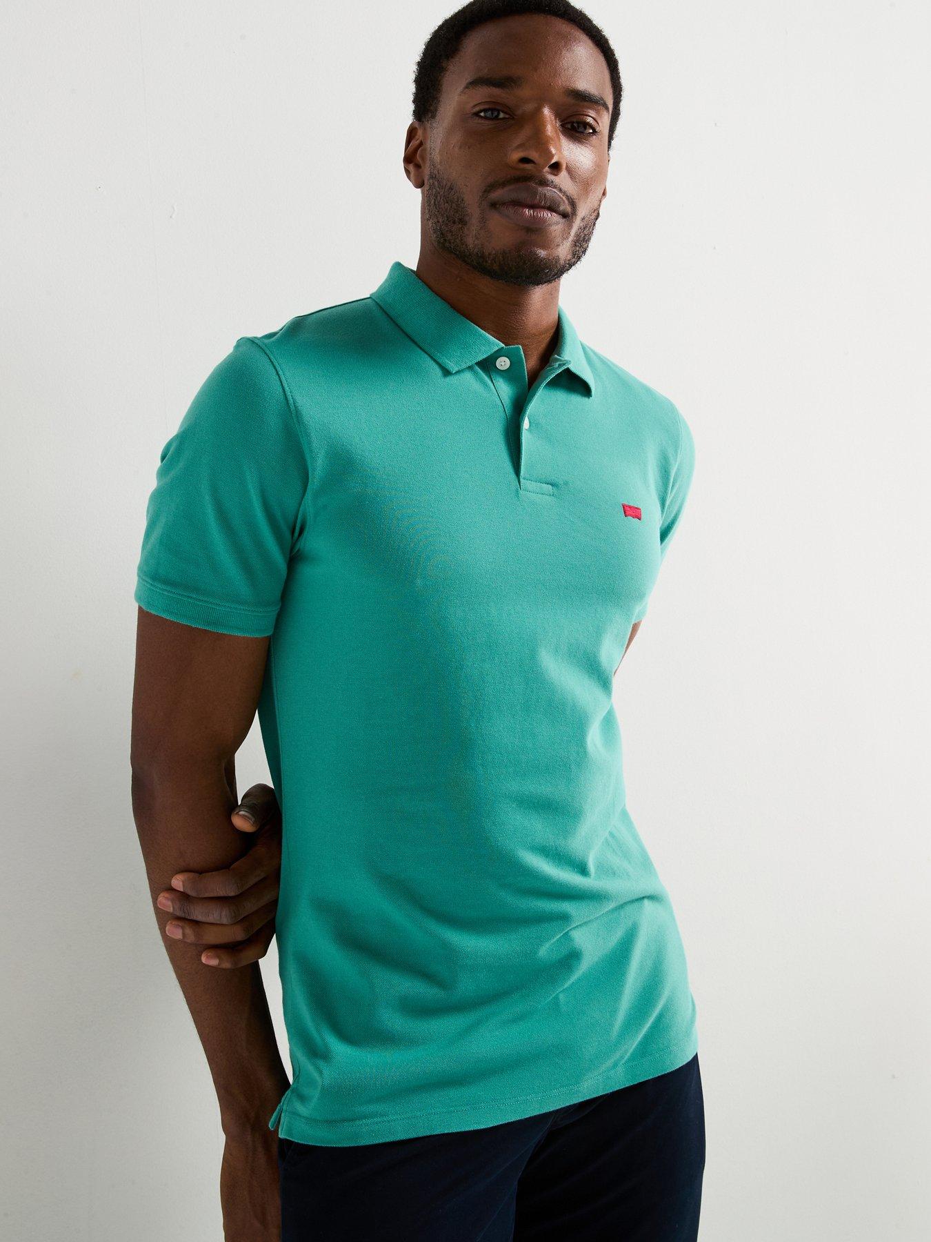 undefined Levi's Slim Fit Housemark Polo Shirt- Aqua