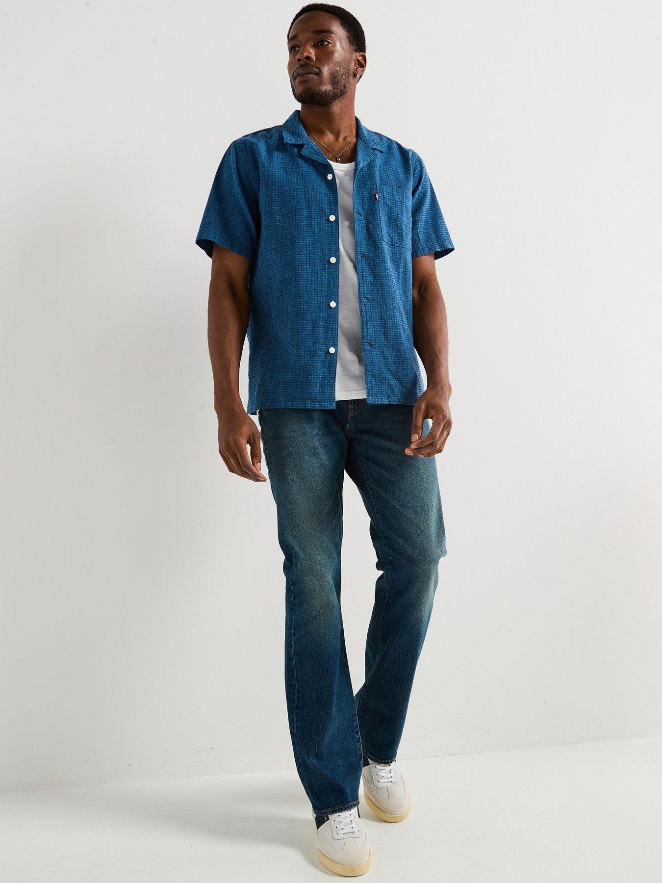 Image 3 of 6 of Levi's Levi's Sunset Seersucker Short Sleeve Shirt- Blue