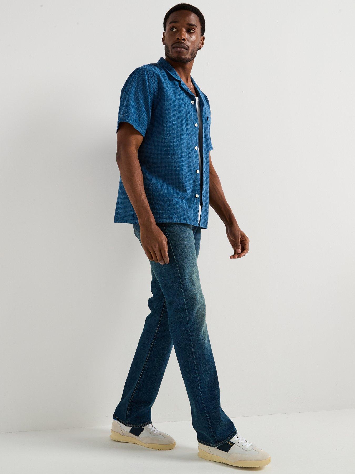 Image 4 of 6 of Levi's Levi's Sunset Seersucker Short Sleeve Shirt- Blue