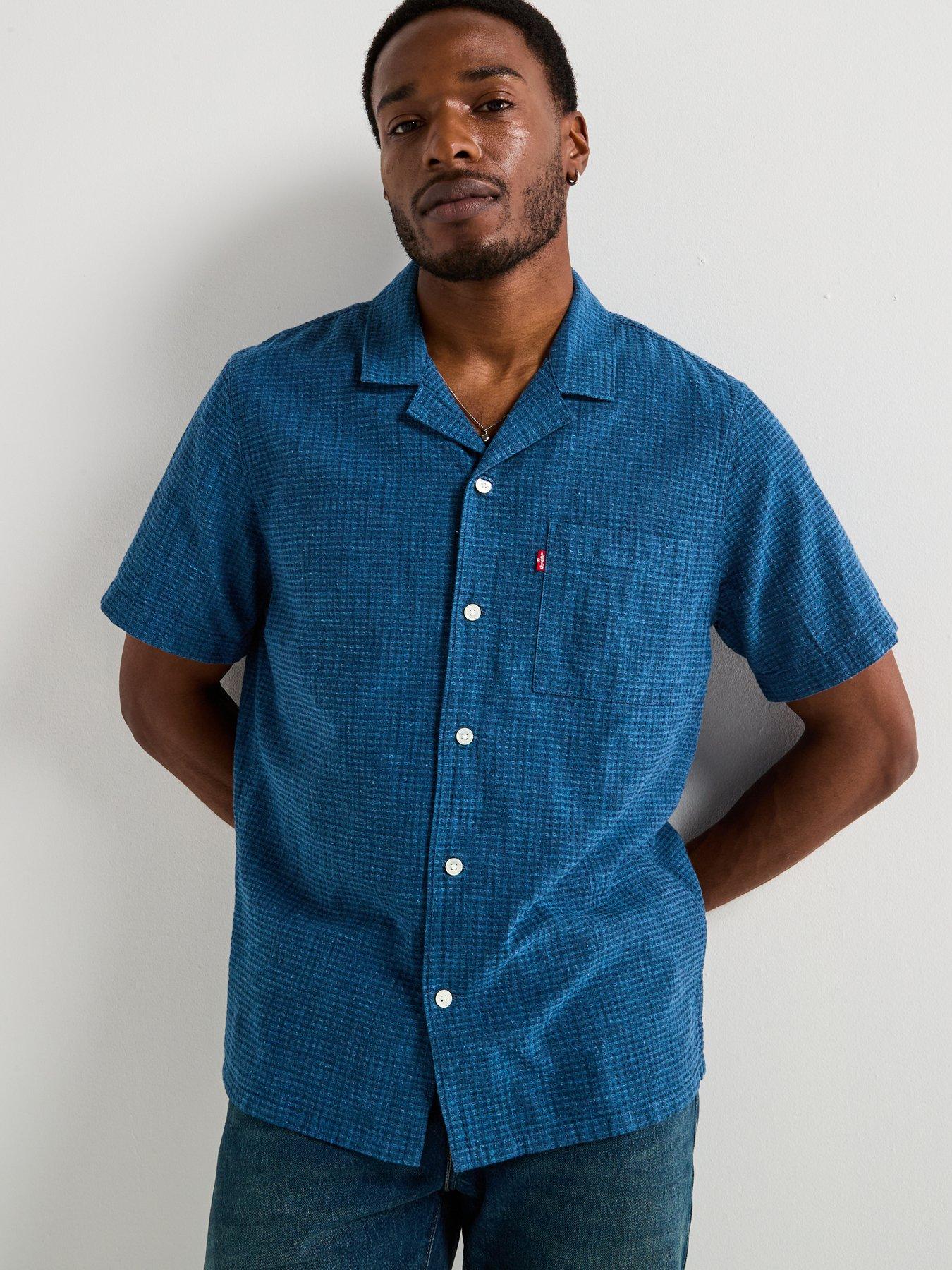 Image 5 of 6 of Levi's Levi's Sunset Seersucker Short Sleeve Shirt- Blue