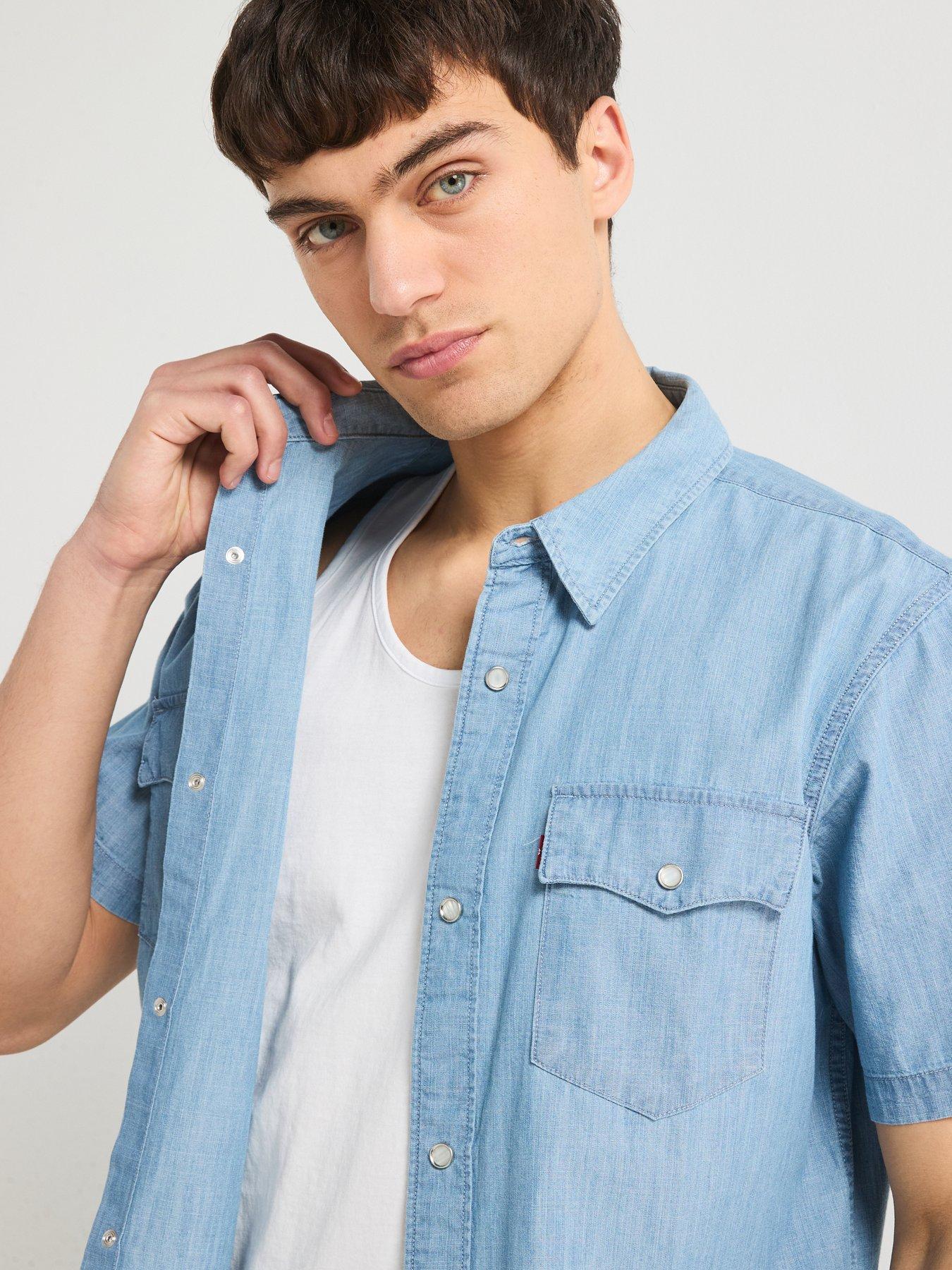 levis-relaxed-fit-short-sleeve-shirt--blueoutfit
