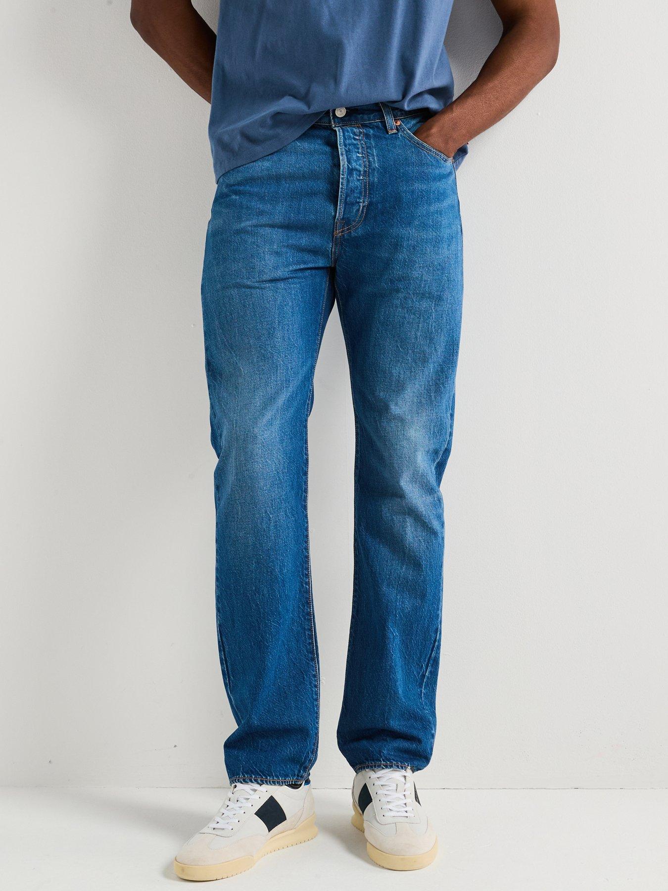 Image 1 of 5 of Levi's Levi's 501 Original Straight Fit Jeans - Window Pane Lightweight - Dark Blue