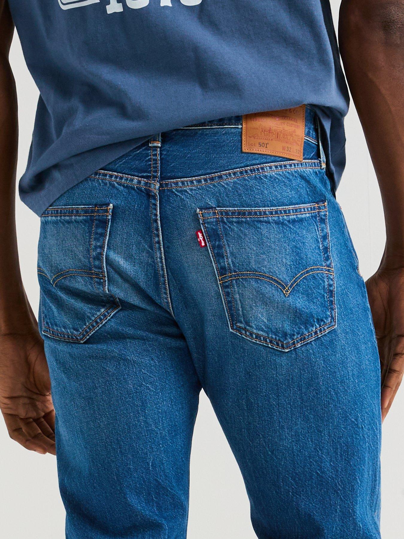 Image 2 of 5 of Levi's Levi's 501 Original Straight Fit Jeans - Window Pane Lightweight - Dark Blue
