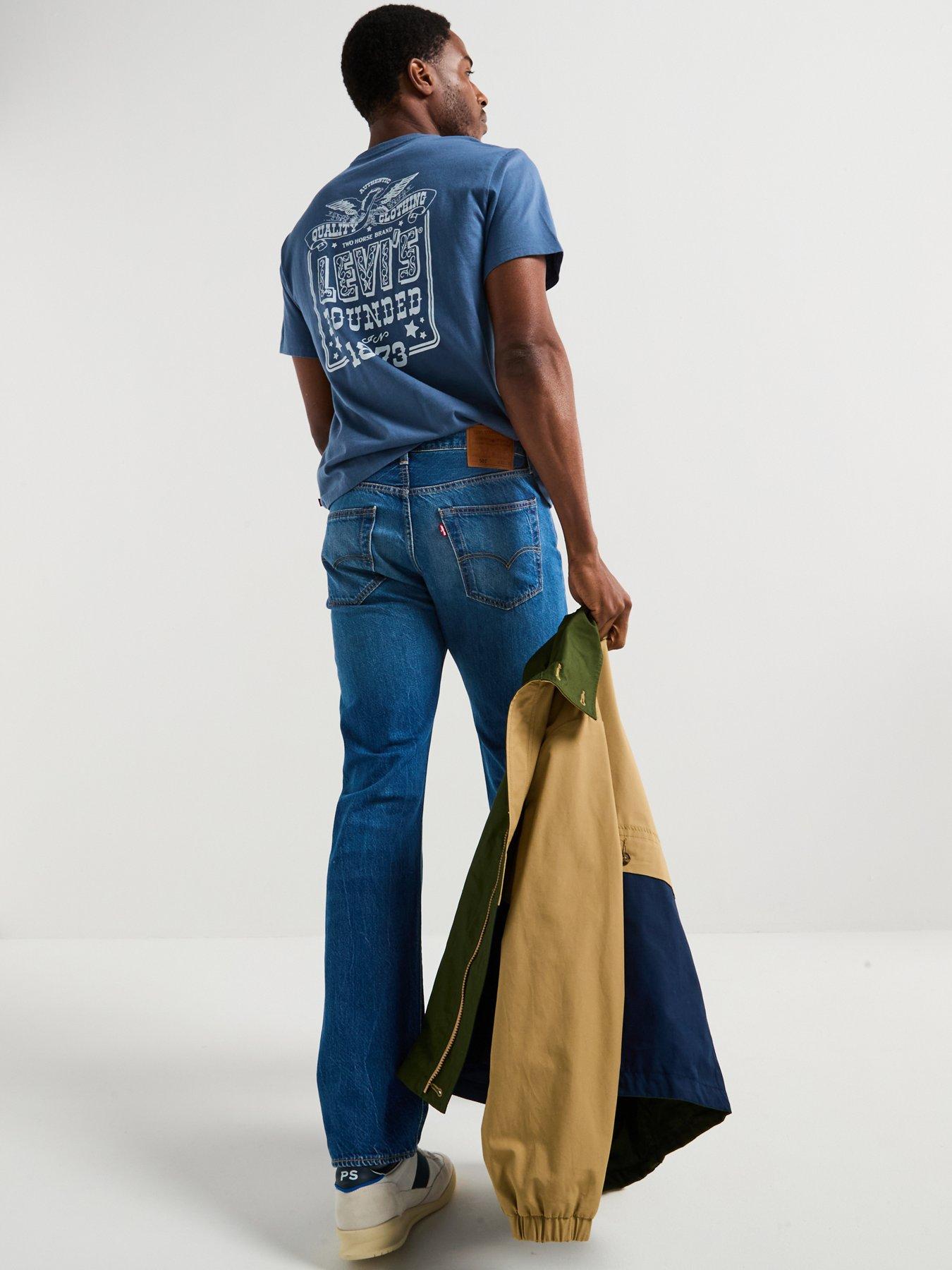 Image 4 of 5 of Levi's Levi's 501 Original Straight Fit Jeans - Window Pane Lightweight - Dark Blue