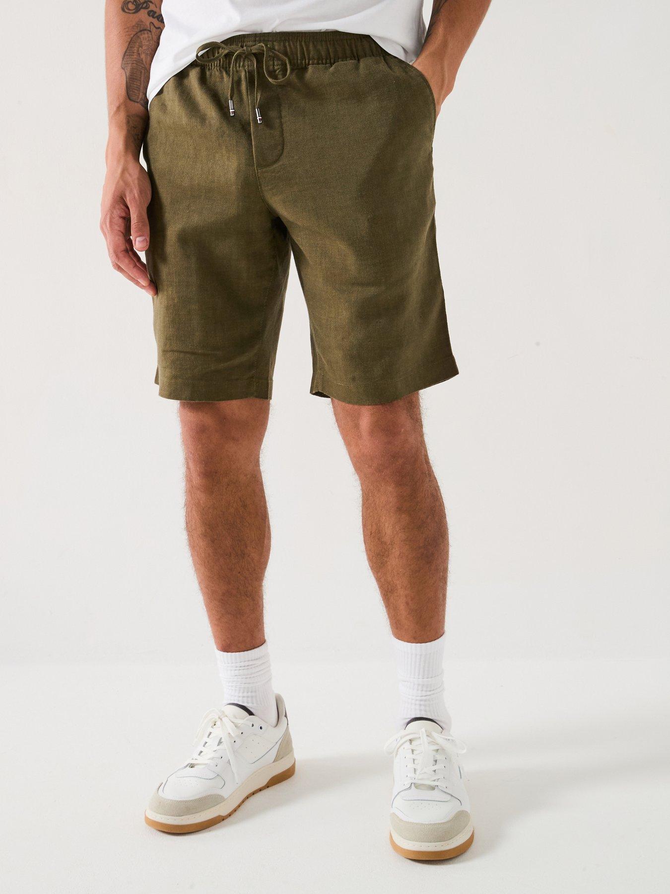 Image of Tommy Hilfiger Harlem Po Linen Chino Shorts - Dark Khaki