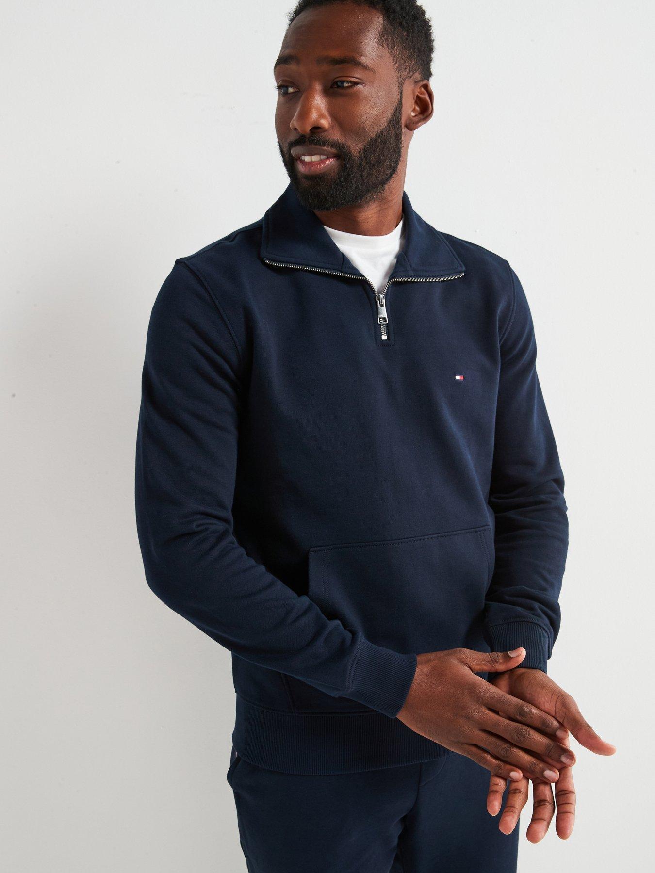 Image of Tommy Hilfiger Essential Terry 1/4 Zip Sweat - Navy