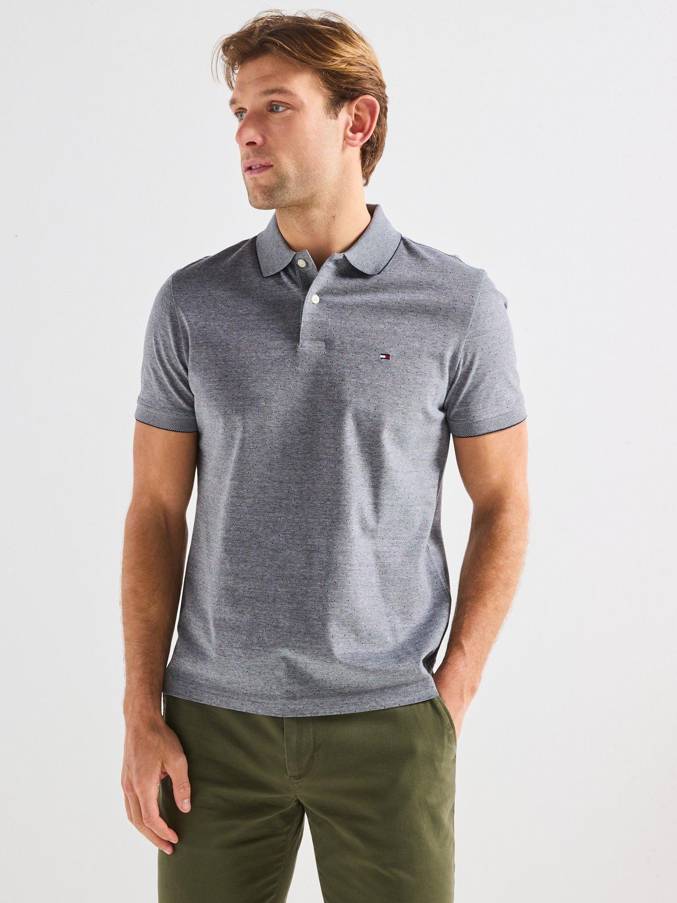 undefined Regular Fit Oxford Micropattern Polo Shirt - Dark Grey