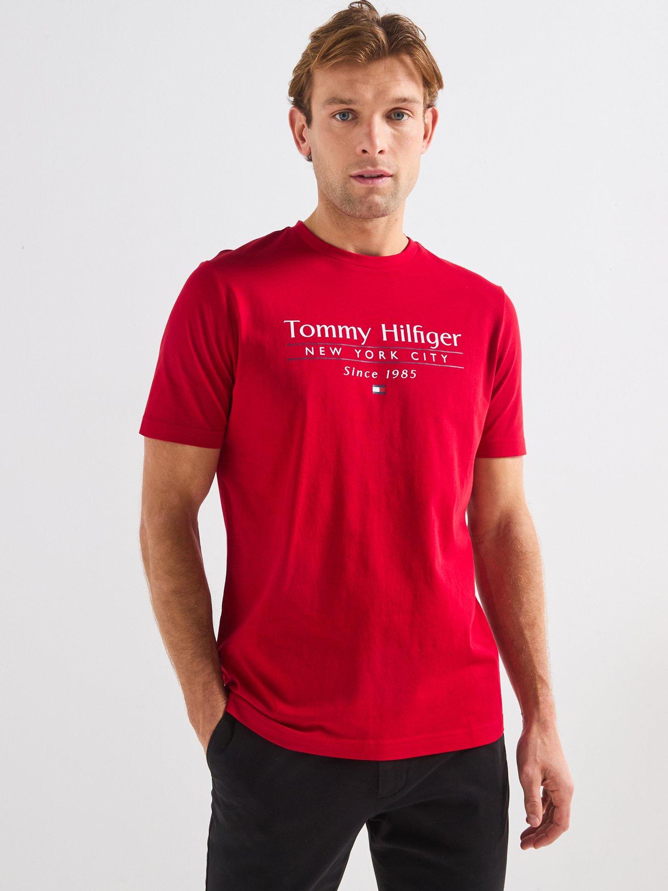 undefined Tommy Hilfiger Hilfiger Center Stack Logo T-shirt - Red