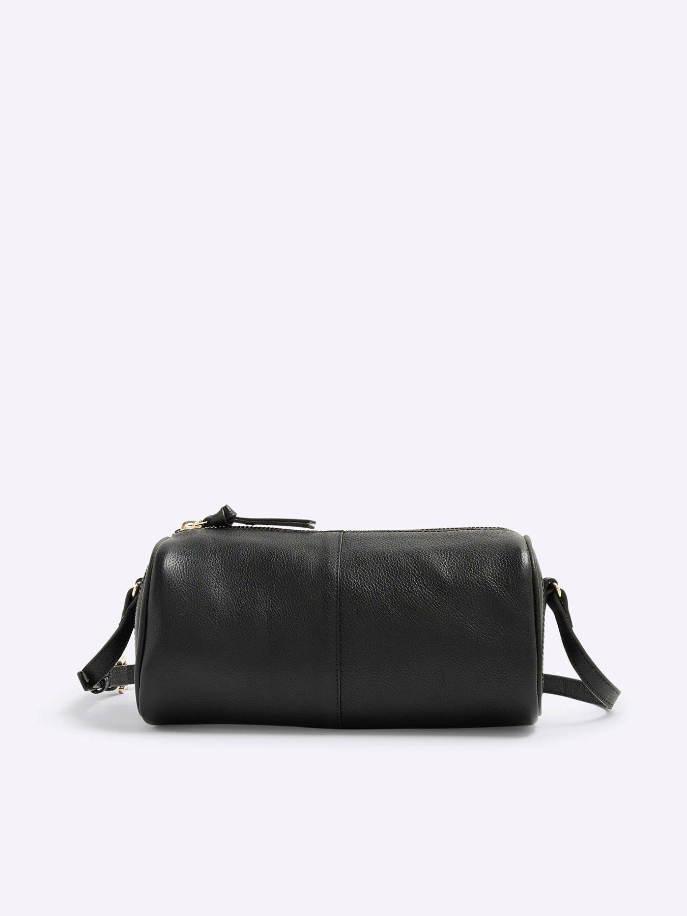 Image 5 of 5 of River Island Leather Cylinder Shoulder Bag - Black