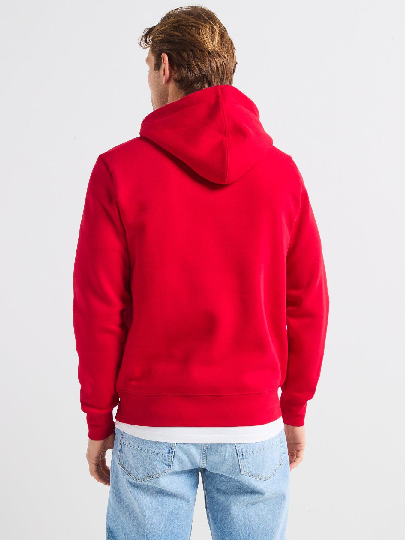 Image 2 of 5 of Tommy Hilfiger Regular Fit Script Logo Overhead Hoodie - Red