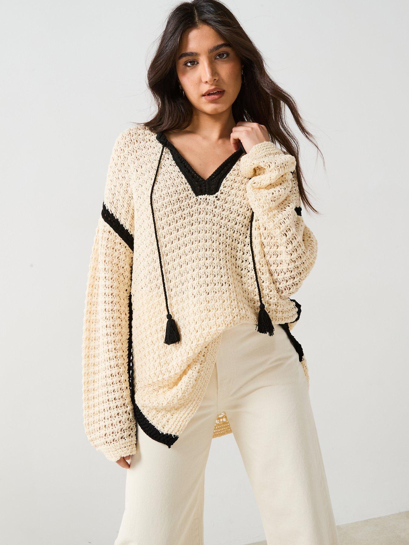 v-by-very-tassel-open-knit-jumper-cream