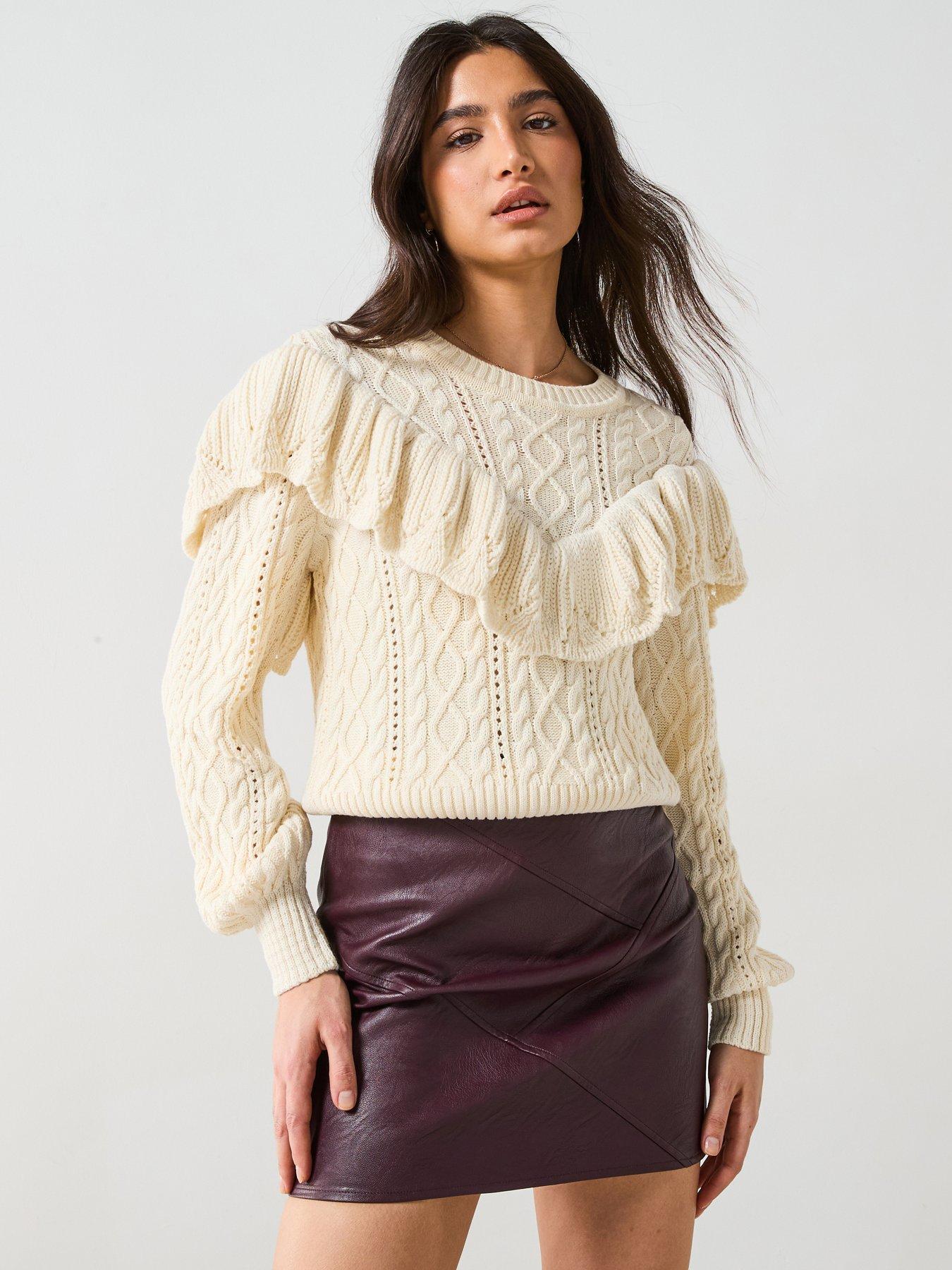 v-by-very-ruffle-cable-knit-jumper-cream