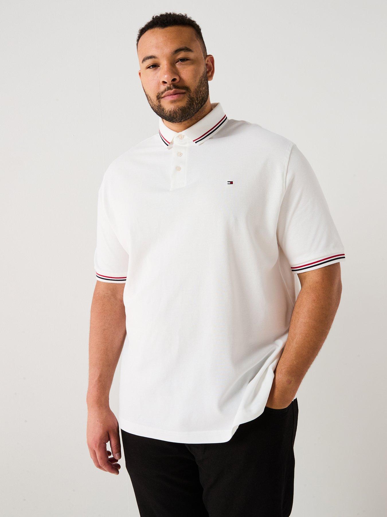 undefined Tommy Hilfiger Big & Tall Slim Fit Tipped Polo Shirt - White