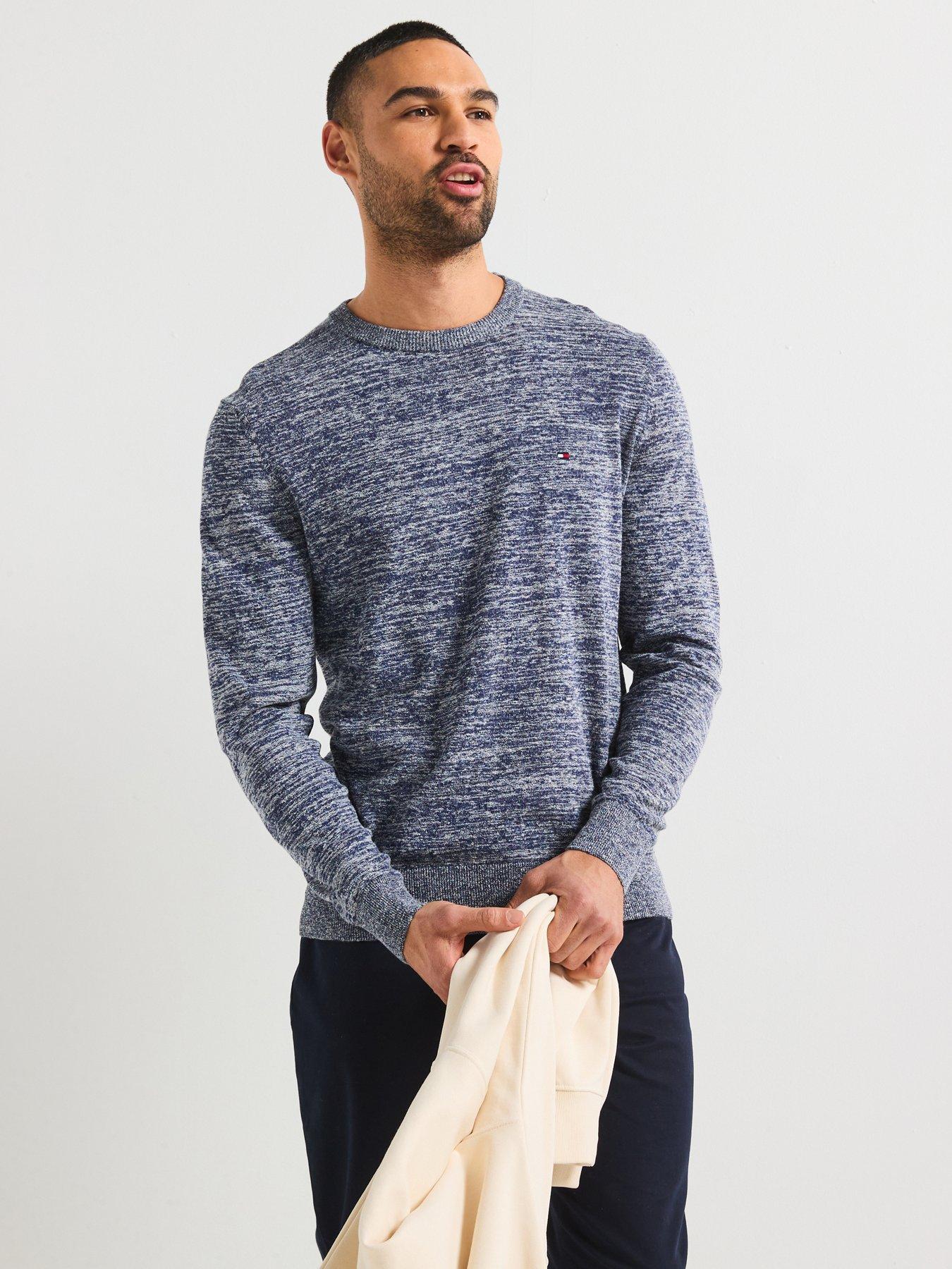 undefined Cotton Linen Crew Neck Knitted Jumper - Dark Grey