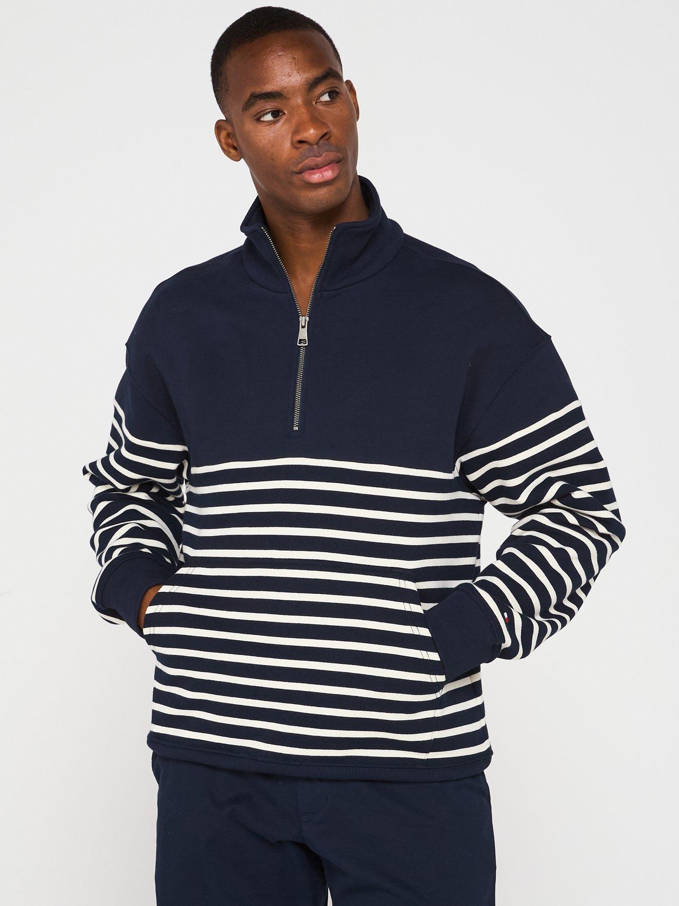 tommy-hilfiger-placed-stripe-14-zip-sweat-top-multifront