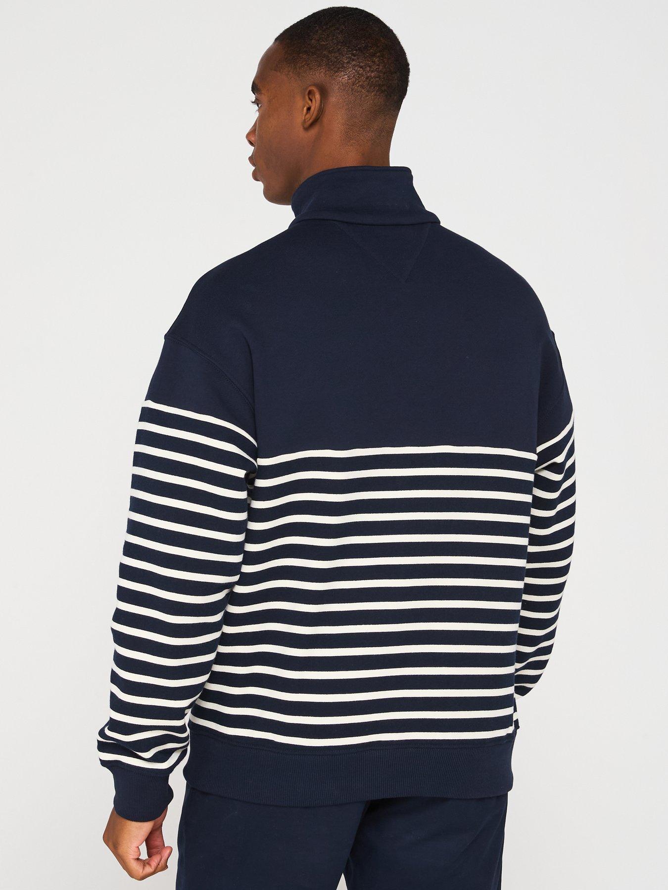tommy-hilfiger-placed-stripe-14-zip-sweat-top-multistillFront