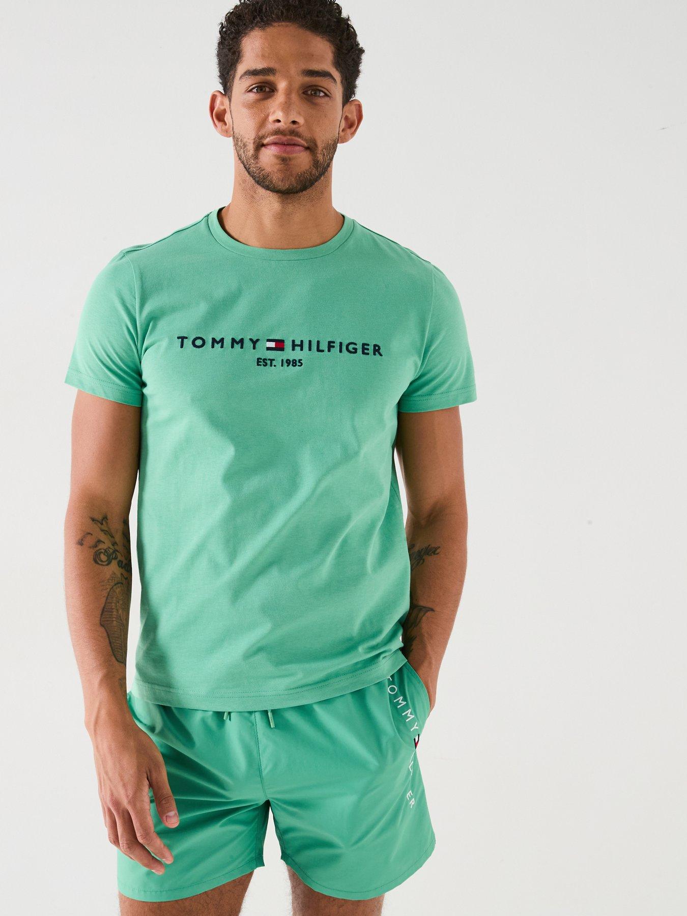 tommy-hilfiger-regular-fit-linear-chest-logo-t-shirt-green