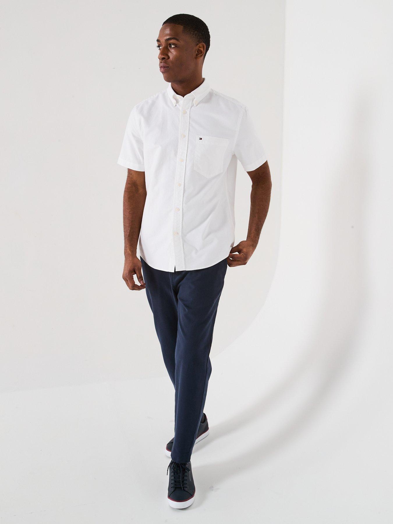 Image 3 of 5 of Tommy Hilfiger Regular Fit Heritage Oxford Short Sleeve Shirt - White