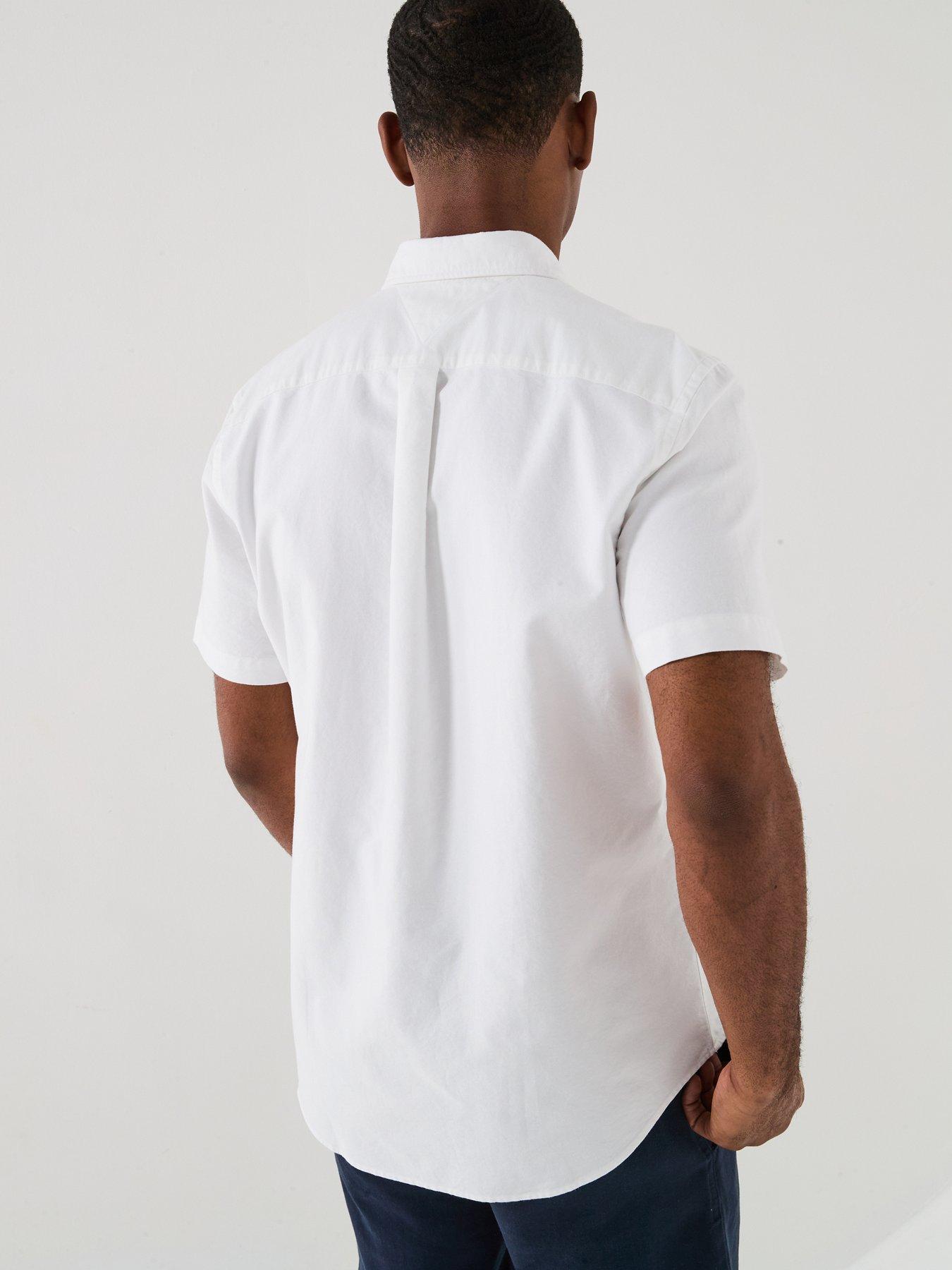 Image 5 of 5 of Tommy Hilfiger Regular Fit Heritage Oxford Short Sleeve Shirt - White