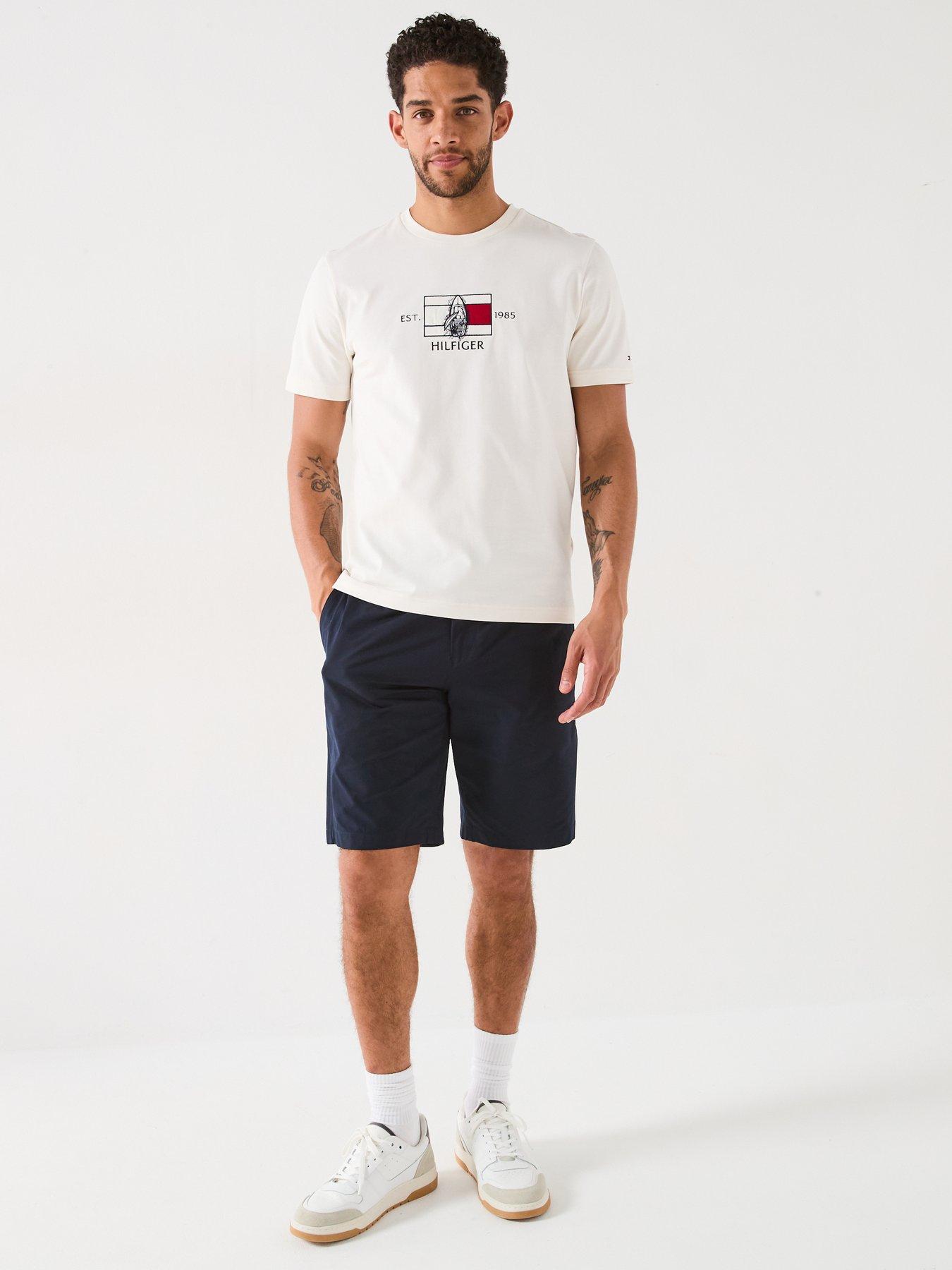 Image 3 of 5 of Tommy Hilfiger Embroidered Flag Sailing T-Shirt - Light Cream