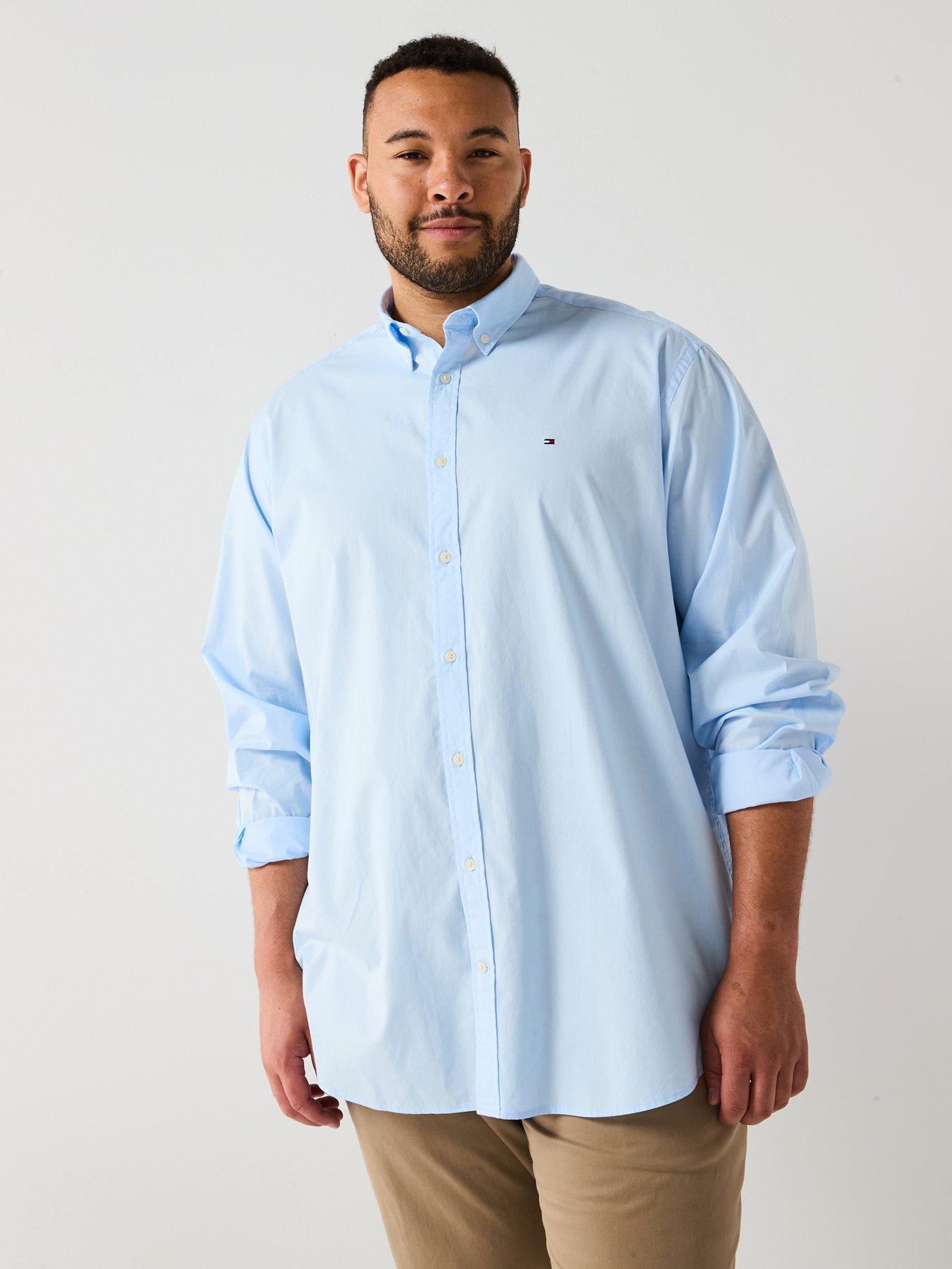 undefined Big  &  Tall Flex Poplin Regular Fit Long Sleeve Shirt - Light Blue