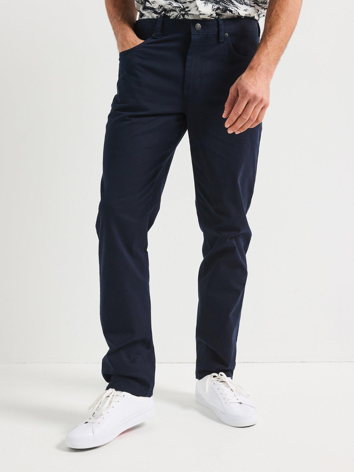 Image of Tommy Hilfiger Denton 5 Pocket Cotton Satin Casual Trousers - Navy