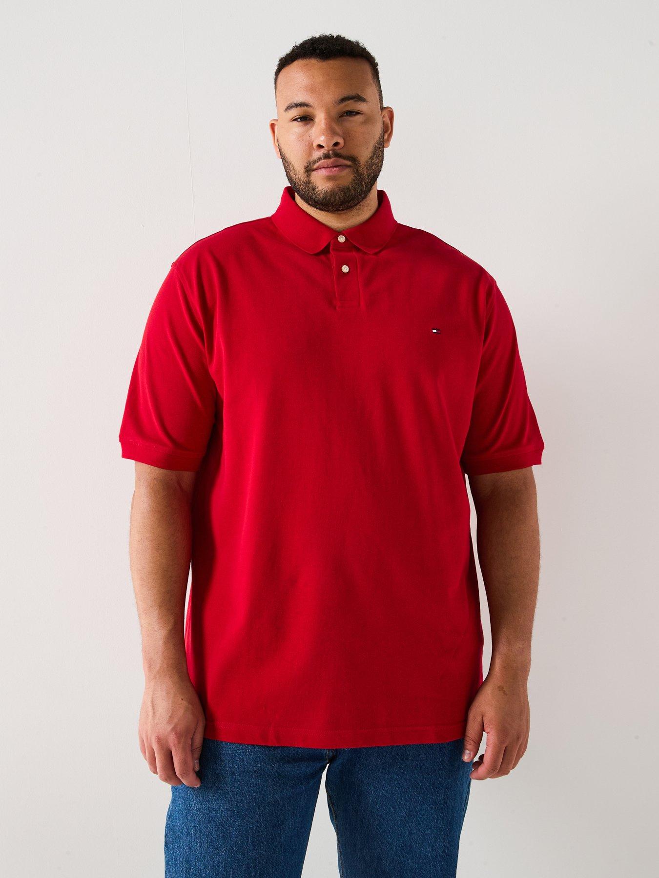 Image 1 of 4 of Tommy Hilfiger Big &amp; Tall 1985 Regular Fit Polo Shirt - Red