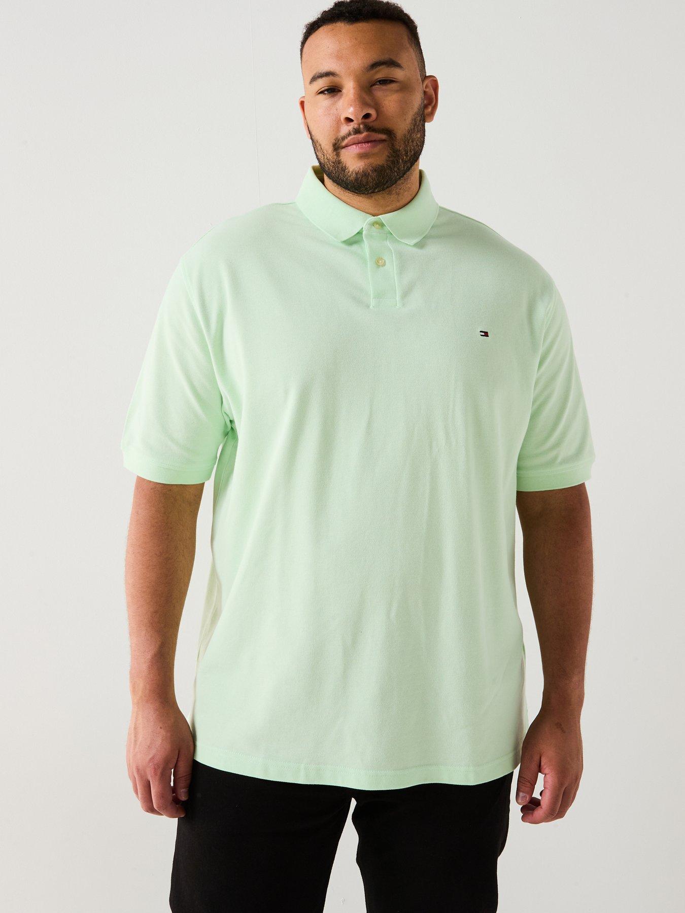 Image 1 of 4 of Tommy Hilfiger Big &amp; Tall 1985 Regular Fit Polo Shirt - Light Green