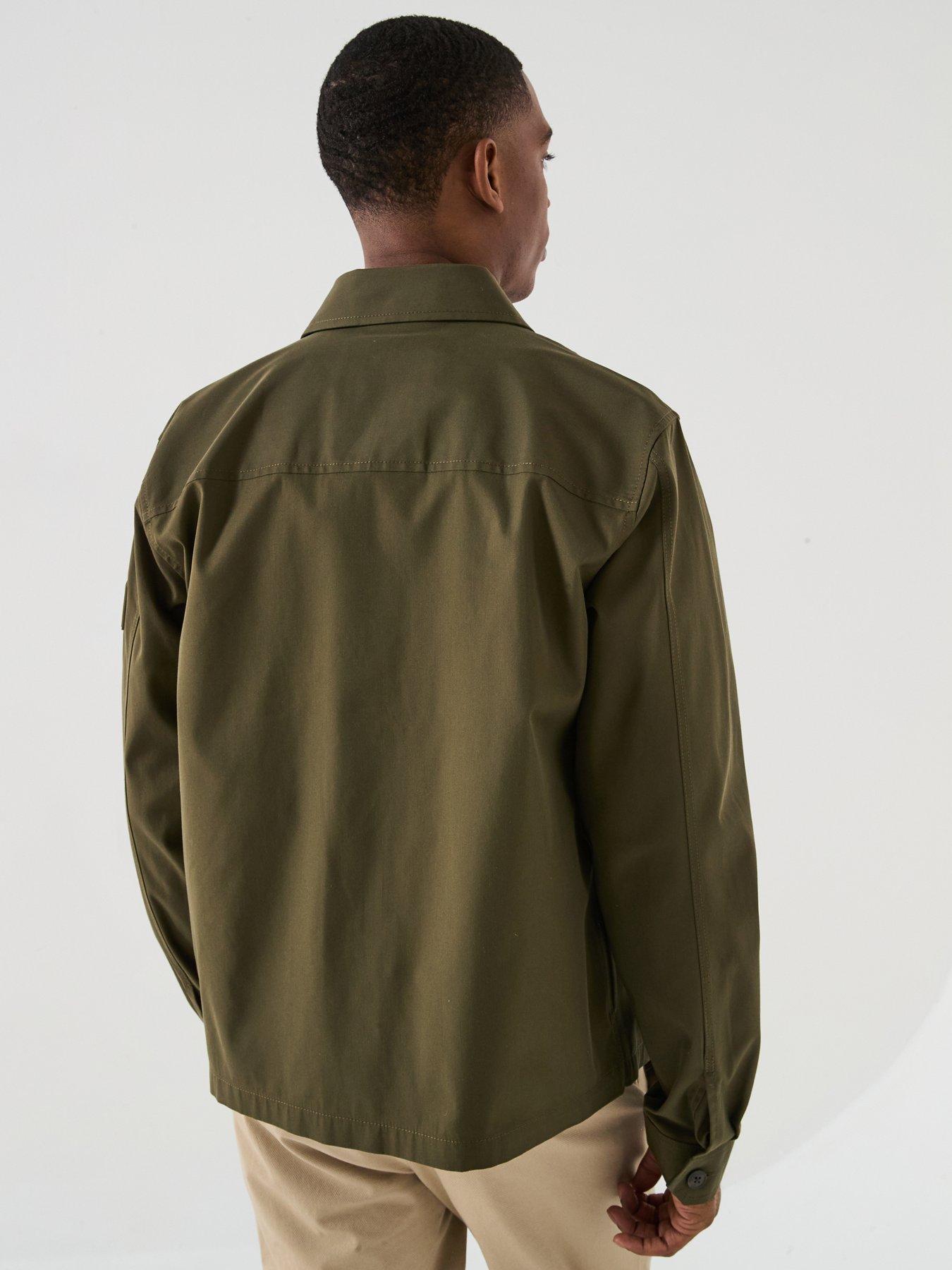 Image 2 of 6 of Tommy Hilfiger Cotton Nylon Overshirt - Dark Khaki