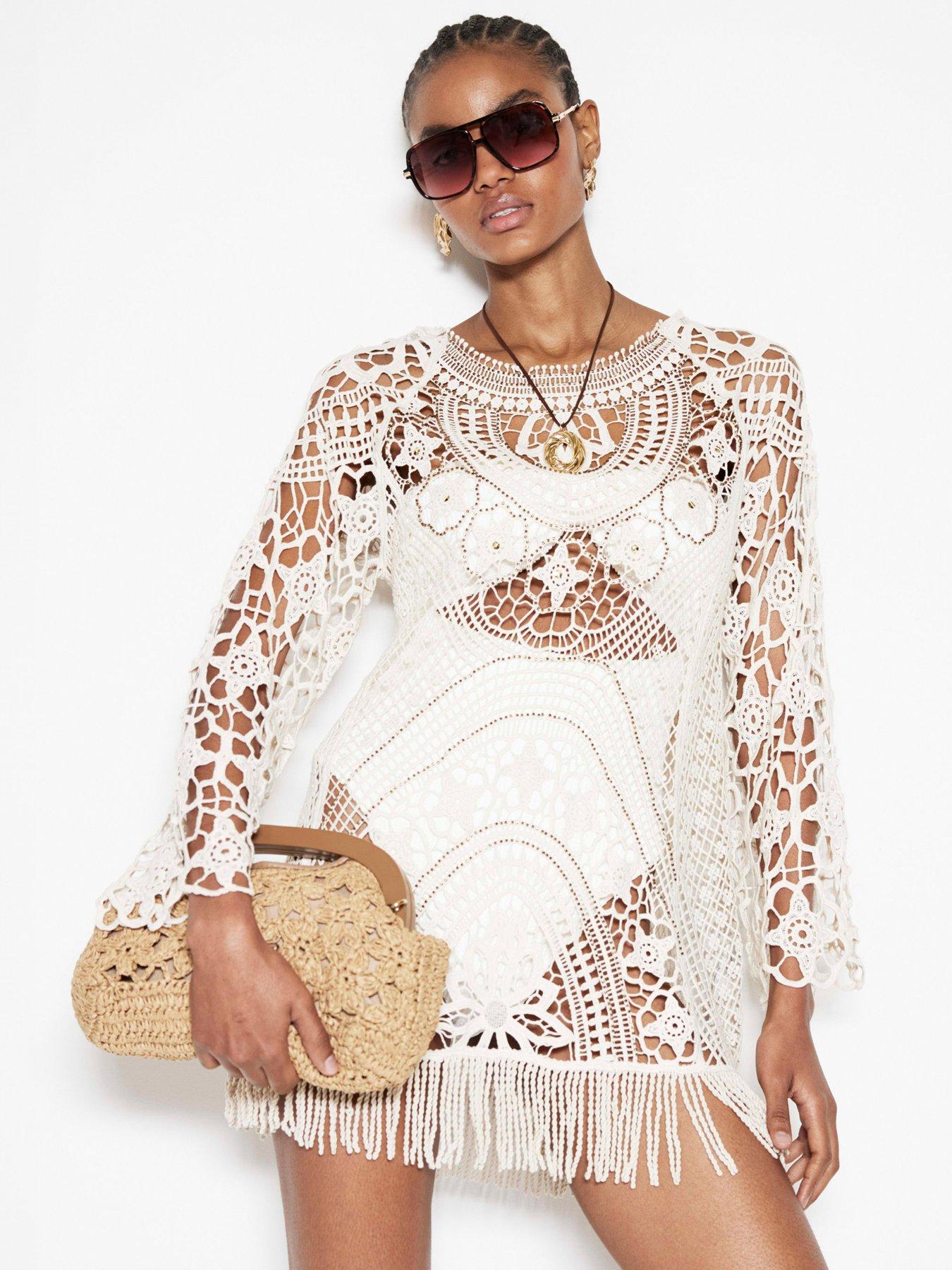 river-island-crochet-tunic-dress-cream