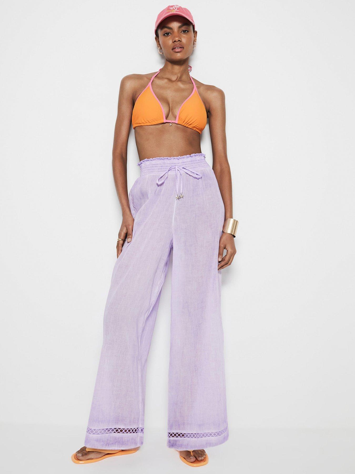 River Island Washed Wide Leg Trousers Co-Ord - Light Purple